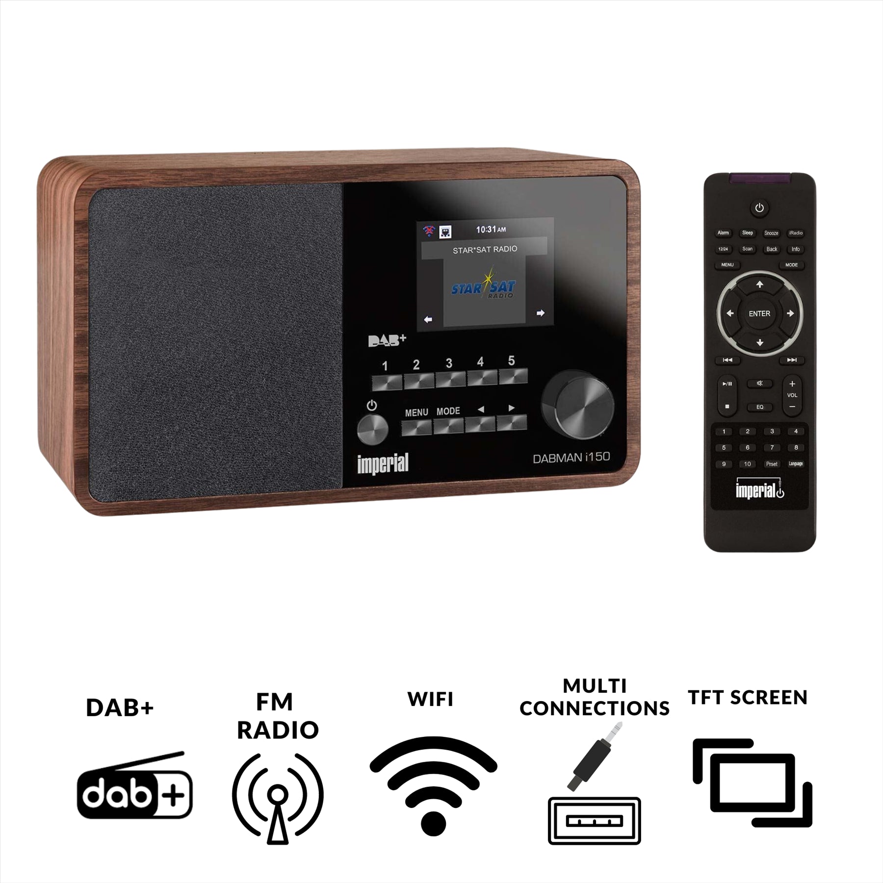 Imperial DABMAN i150 Compact Hybrid Radio DAB+ / FM / Internet Wood Look