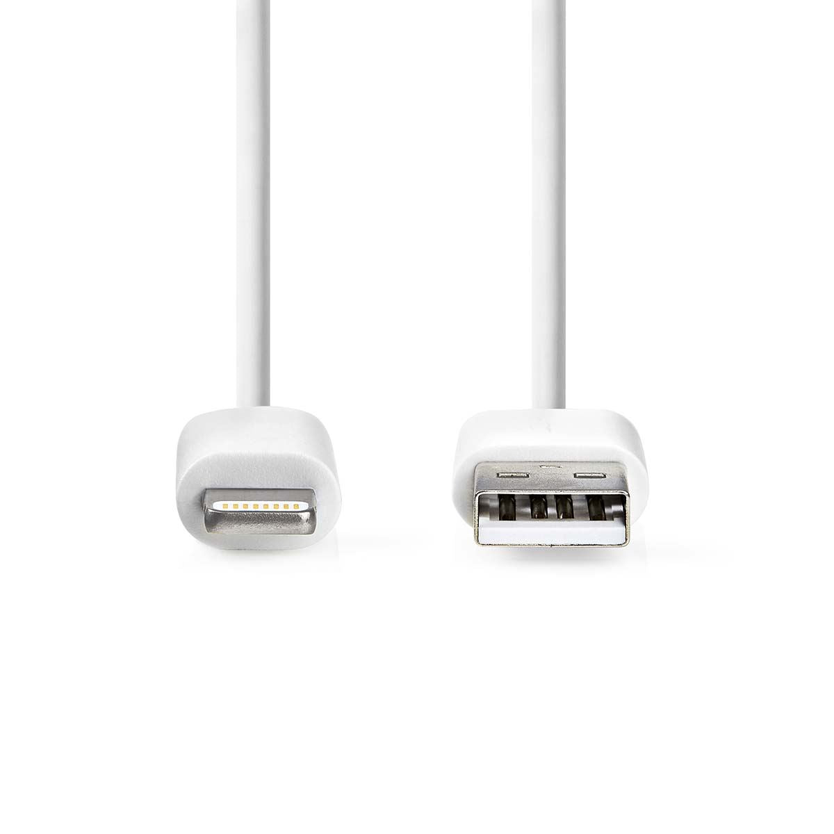 Nedis Lightning Cable | USB 2.0 | Apple Lightning 8-Pin | USB-A Male | 480 Mbps | Nickel Plated | 1.00 m | Round | PVC | White | Label