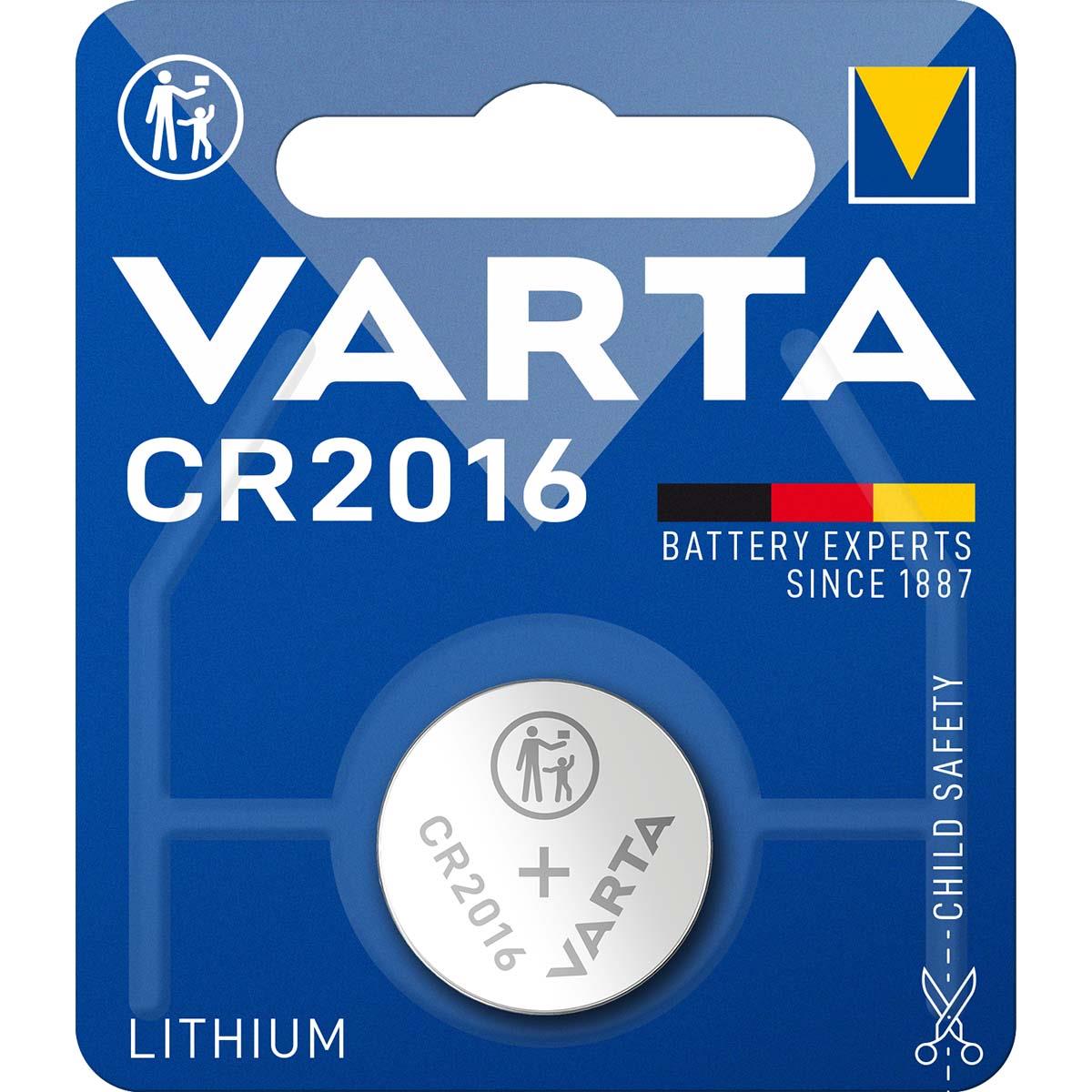 Varta CR2016 Lithium Button Cell Battery 3 V 1-Blister