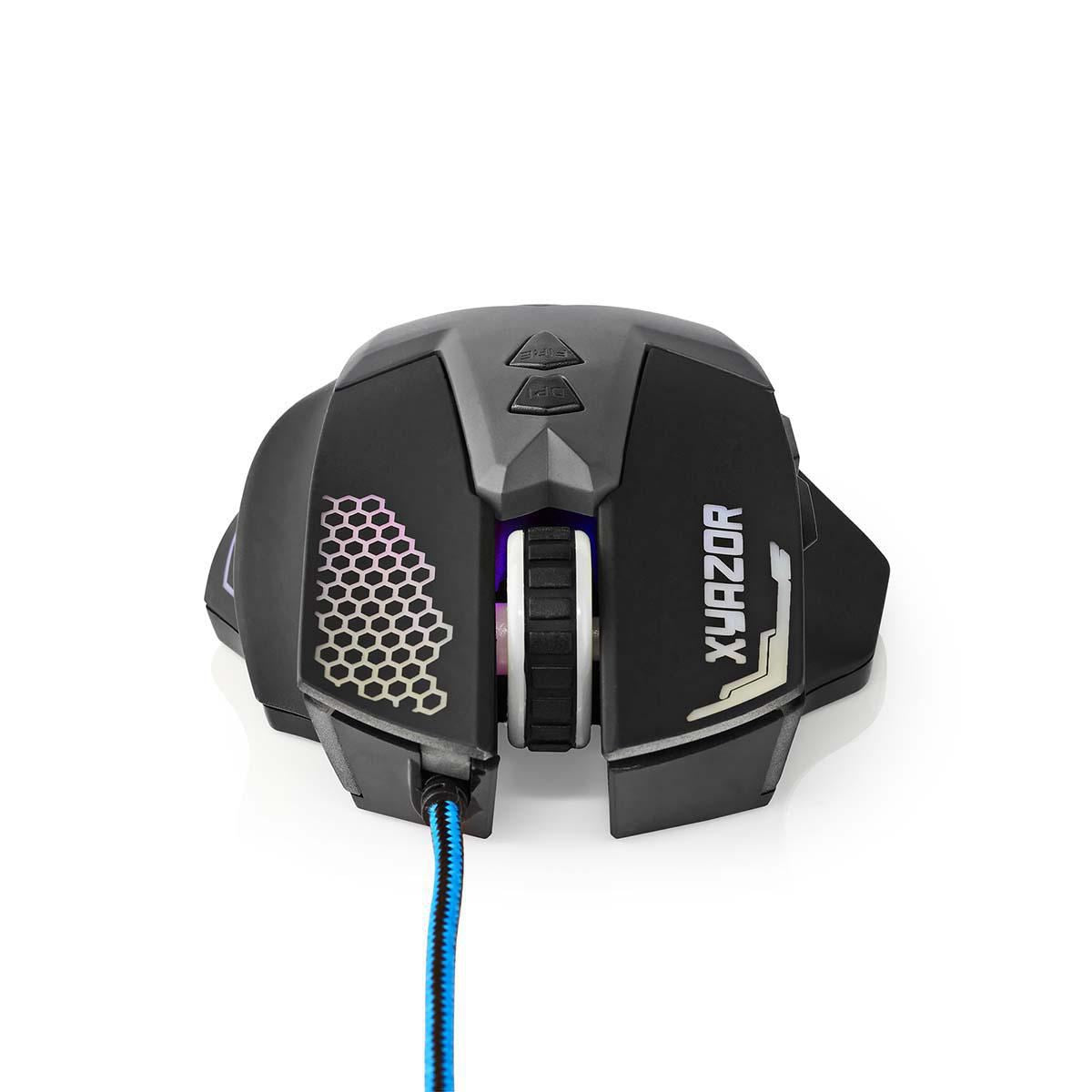 Nedis Gaming Mouse | Wired | 800 / 1200 / 1600 / 2400 dpi | Adjustable DPI | Number of buttons: 7 | Right-Handed | 1.50 m | LED