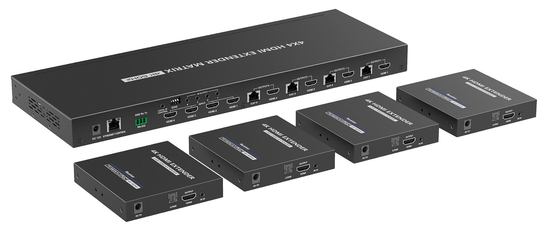 HDMI Distributor Matrix Switch 4x4 Port 4K UHD 60Hz V2.0 4 in 4 Out Distributed Selection