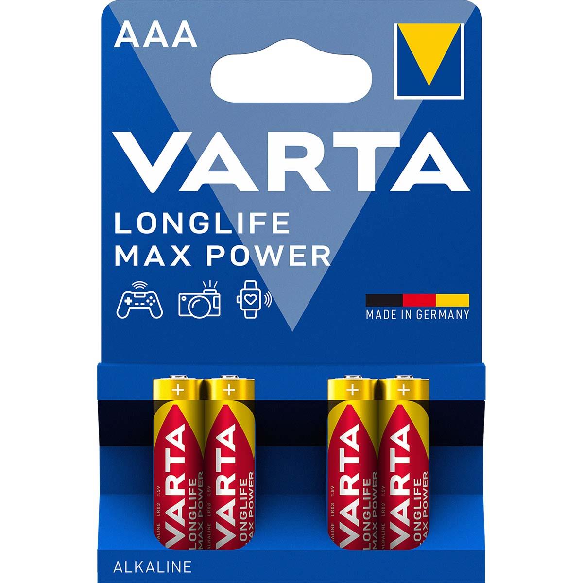 Varta Alkaline Battery AAA 1.5 V Max Tech 4-Blister