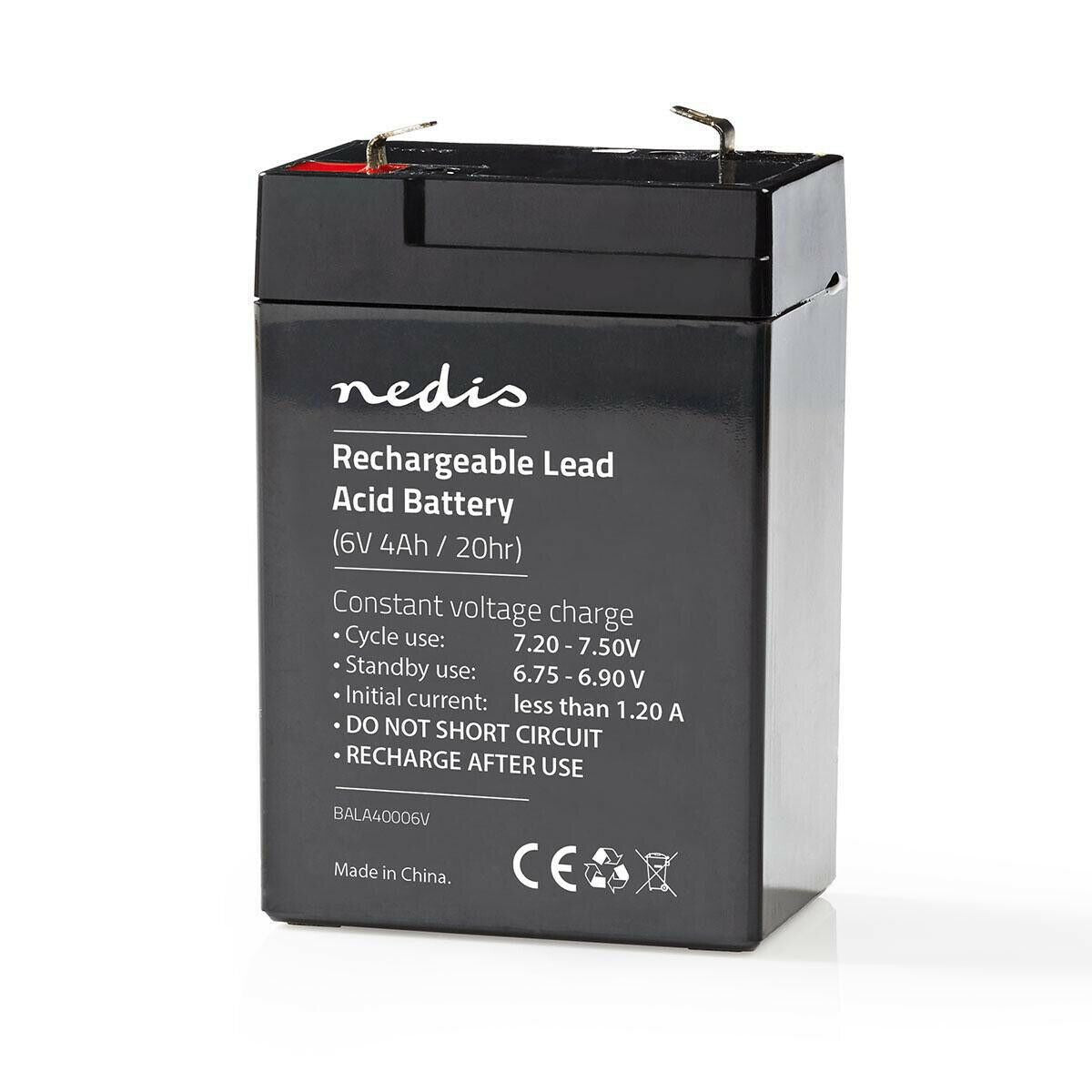 Nedis Battery | Lead-Acid | Rechargeable | 6 V | 4000 mAh