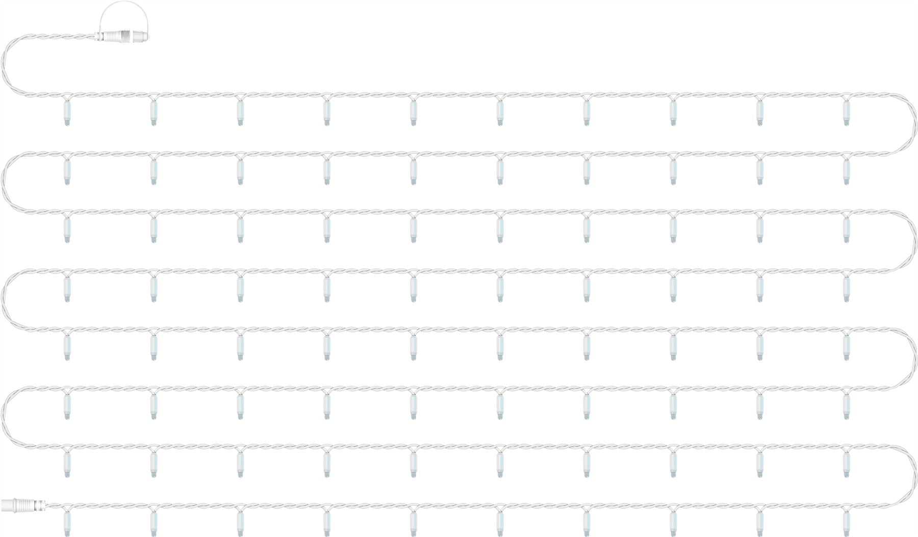 10m Easy-Connect Warm White 80 LED String Lights With Interconnectable White Rubber Cable