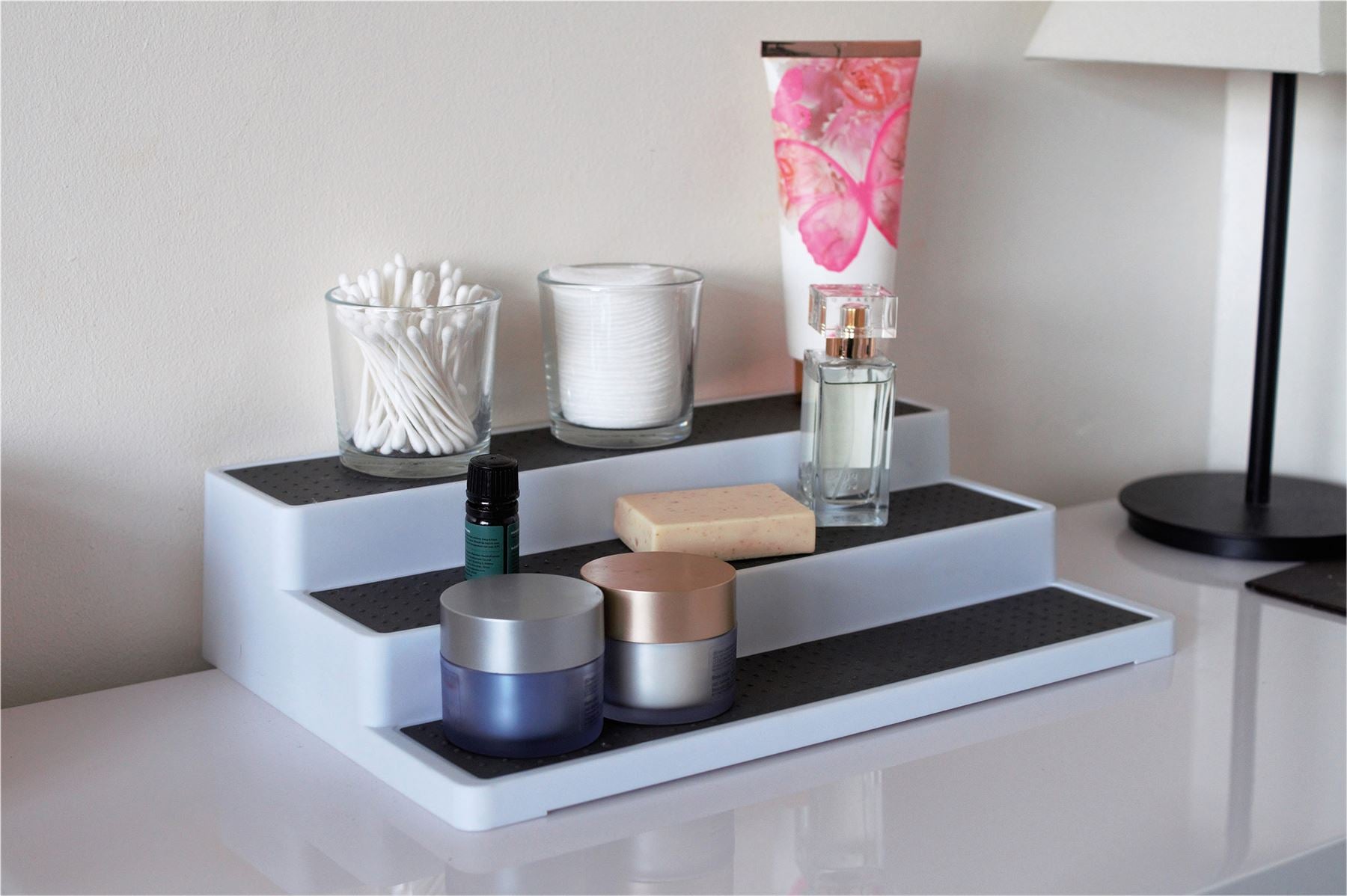 3 Tier Freestanding Corner Shelf Organiser - White