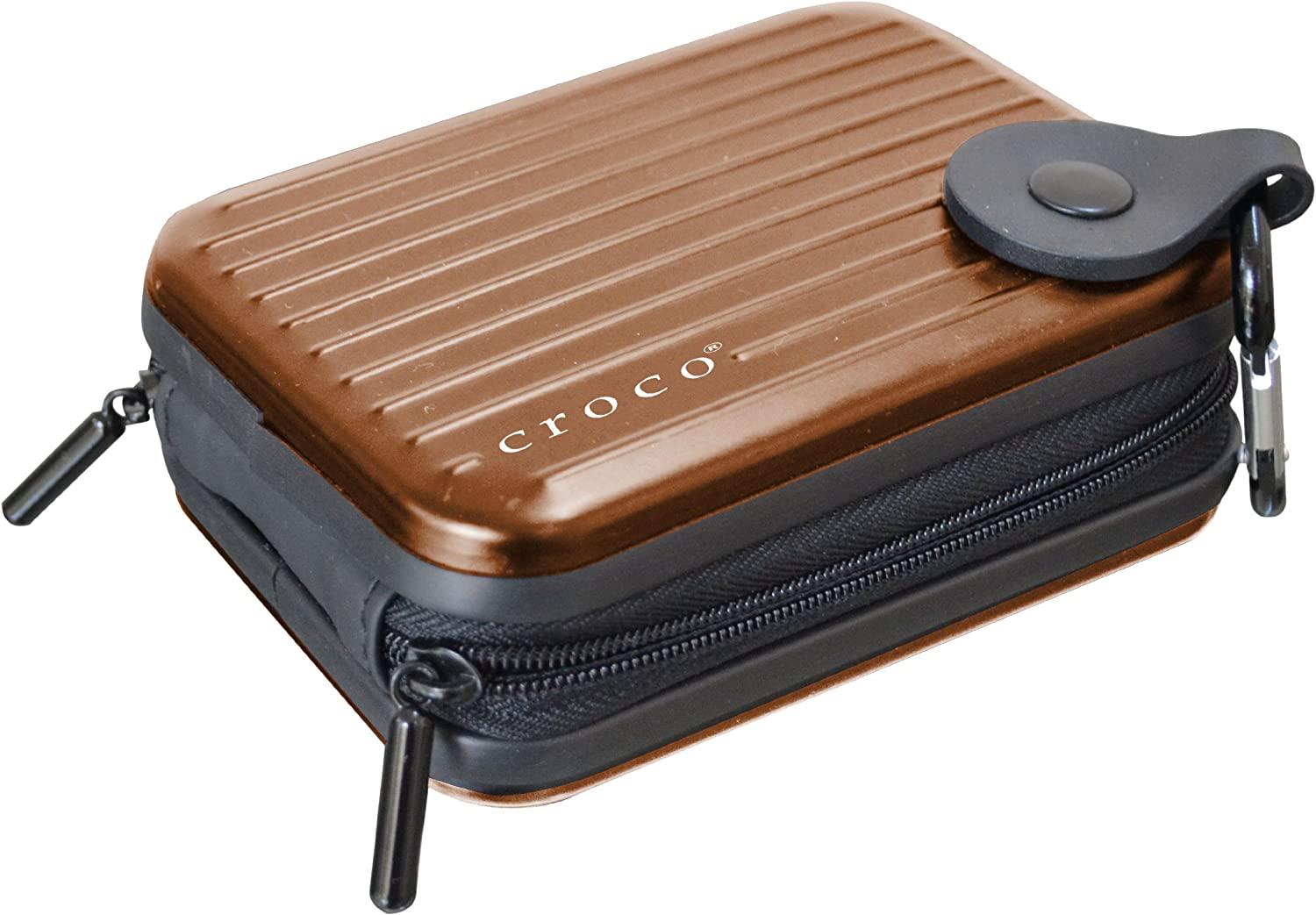 Croco  "Flight" Alumininim Universal Digital Camera Hard Case Pouch Bag - Bronze