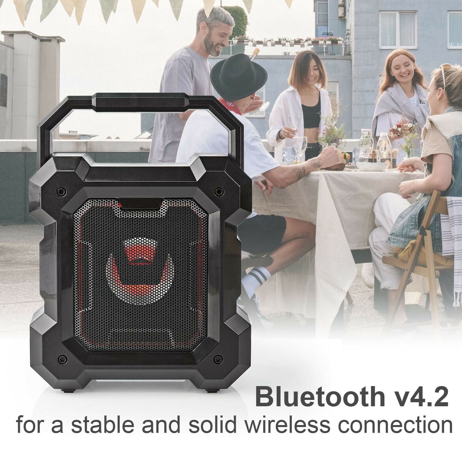 Nedis Bluetooth® Speaker | Maximum battery play time: 13 hrs | Table Design | 5 W | Mono | Built-in microphone | Black