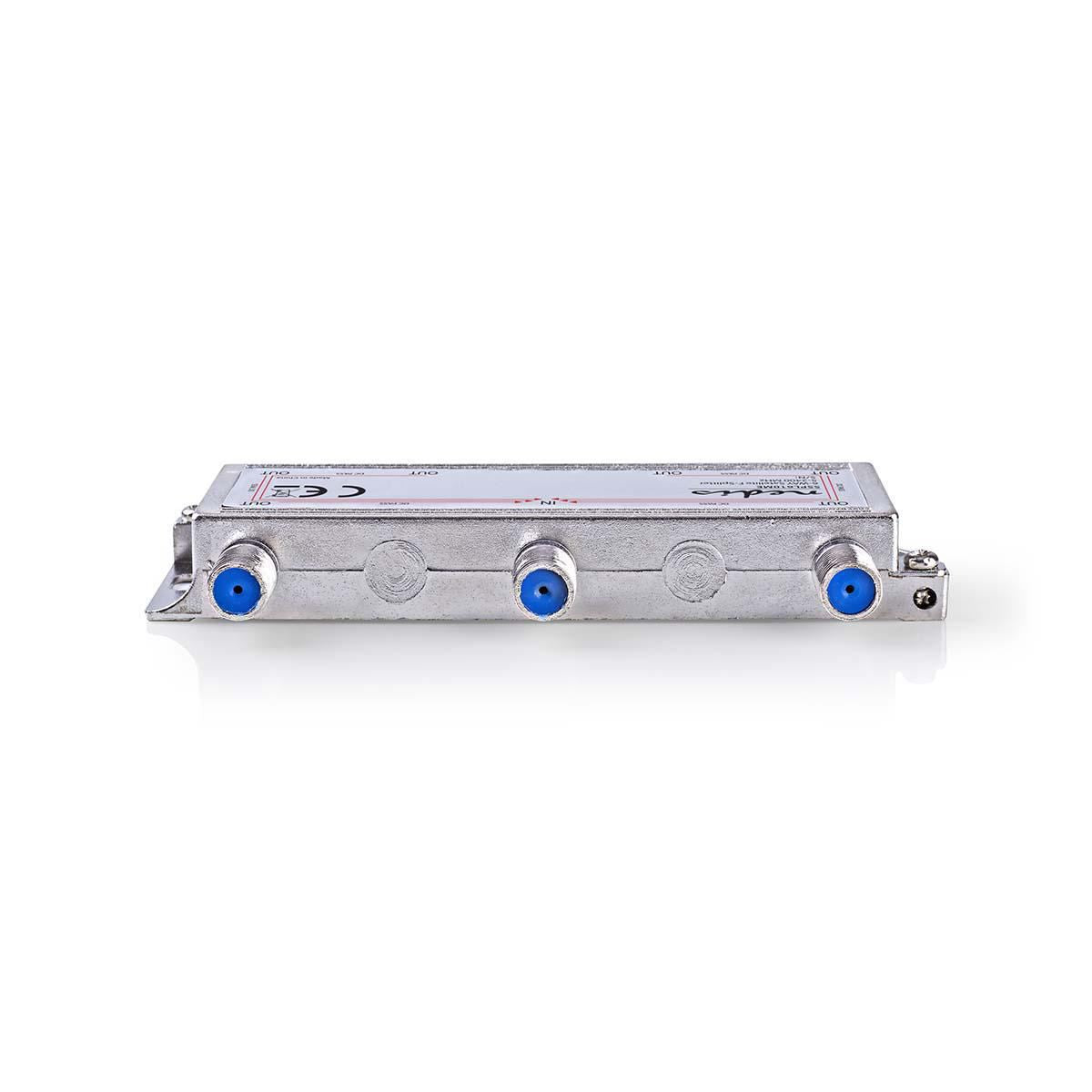 Nedis Satellite Splitter | 5 - 2400 MHz | 17.0 dB | Number of inputs: 1 | Number of outputs: 6 | Impedance external speaker: 75 Ohm | Zinc | Silver