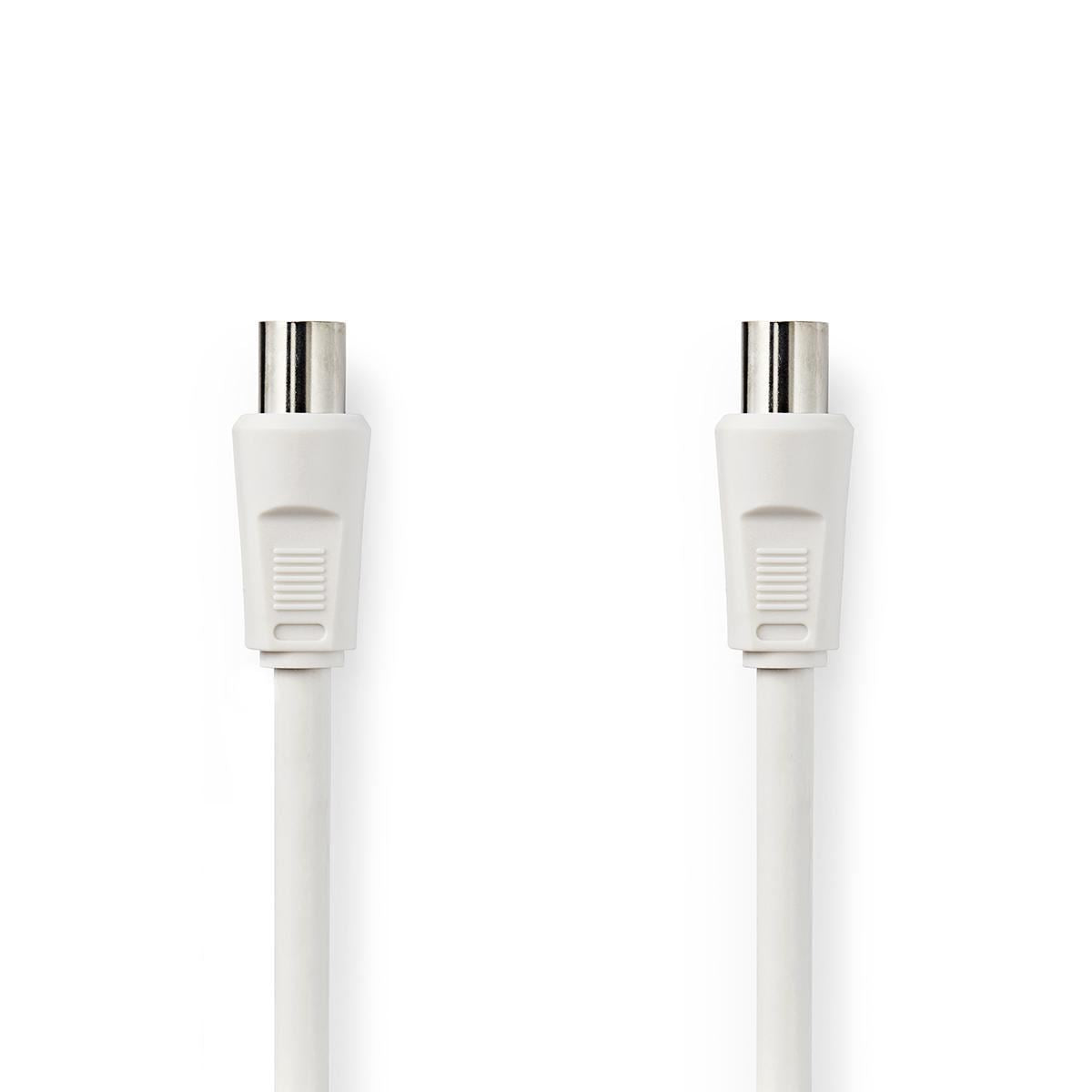 Nedis Digital Coax TV Cable | IEC (Coax) Male | IEC (Coax) Female | Nickel Plated | 75 Ohm | Double Shielded | 1.50 m | Round | PVC | White