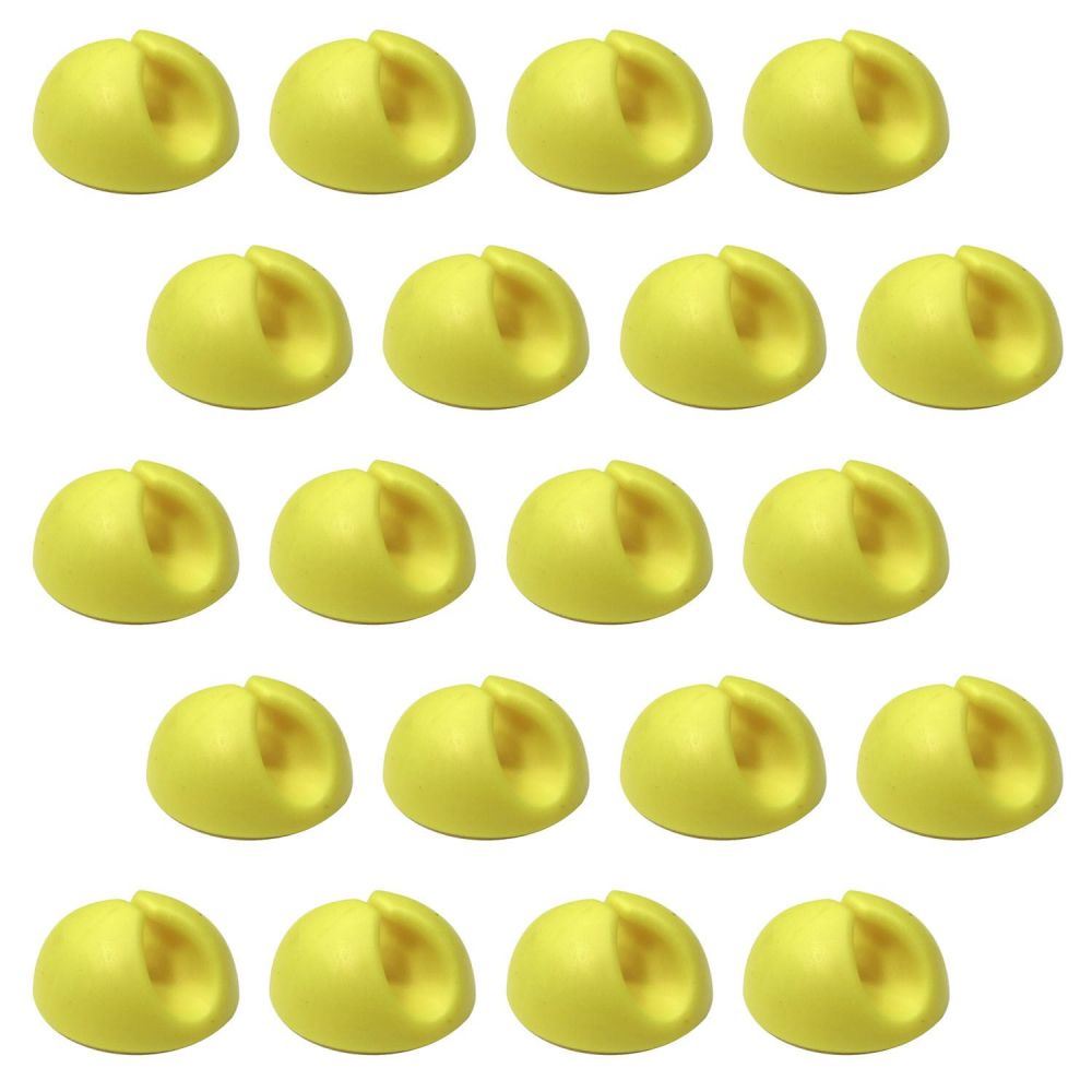 Ex-Pro 20 Pack Single Cable Desk Tidy Clips, Self Adhesive Cord Holder Clips for USB Power Wire PC Office Home, Yellow
