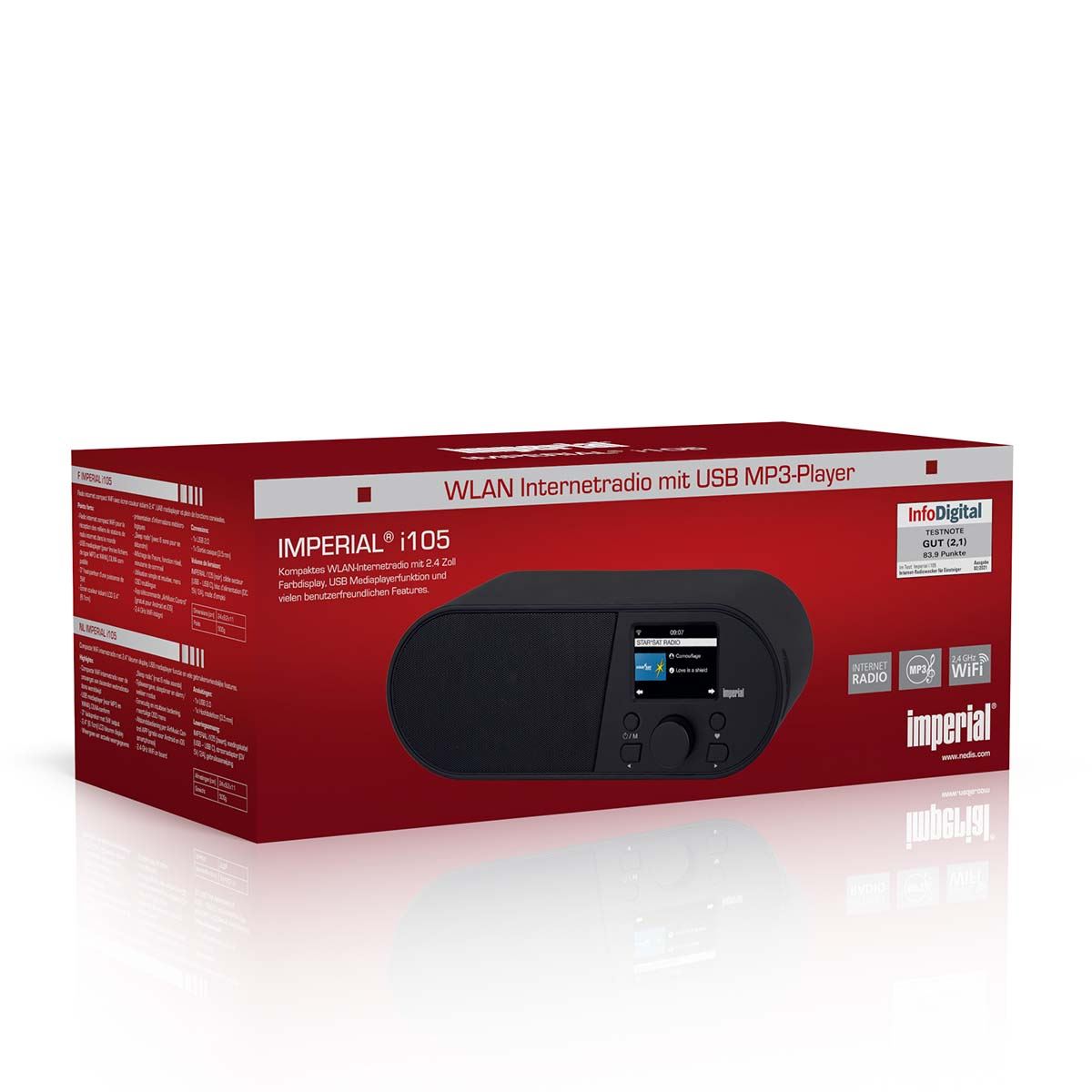 Imperial i105 Wi-Fi Internet Radio with 2.4 Inch Color Display Black