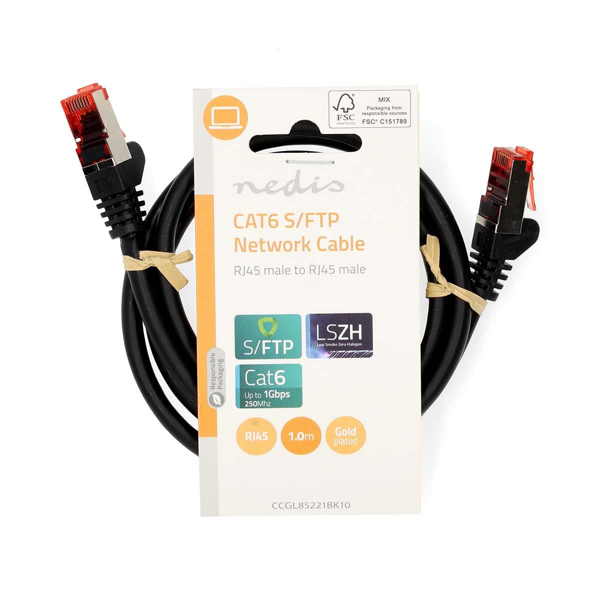 Nedis CAT6 Network Cable | RJ45 Male | RJ45 Male | S/FTP | 1.00 m | Round | LSZH | Black | Label
