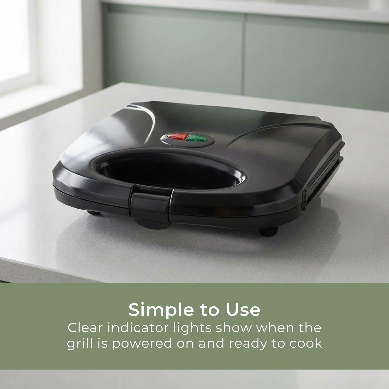 MELISSA "The Toastie" 2 Slice Sandwich Toaster / Panini Maker Non-Stick Sandwich Maker | 750W - Black