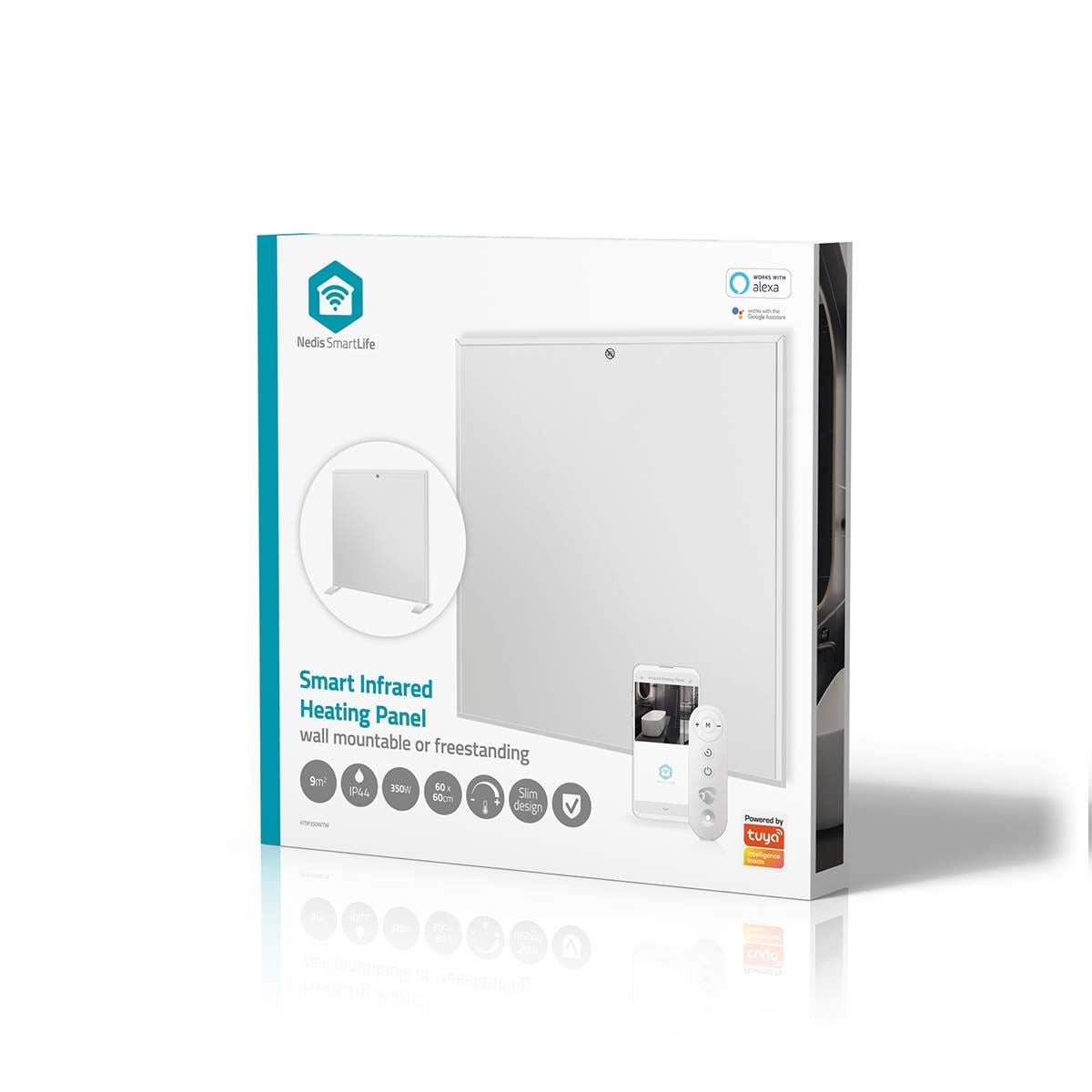 Nedis SmartLife Infrared Heating Panel | 350 W | 1 Heat Setting | Adjustable thermostat | Remote control | IP44 | White