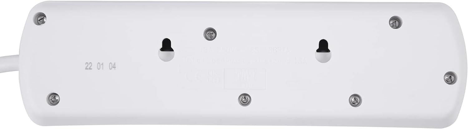 4 Gang 1m Mains Extension Lead Socket Individually Switched 13A - Grey