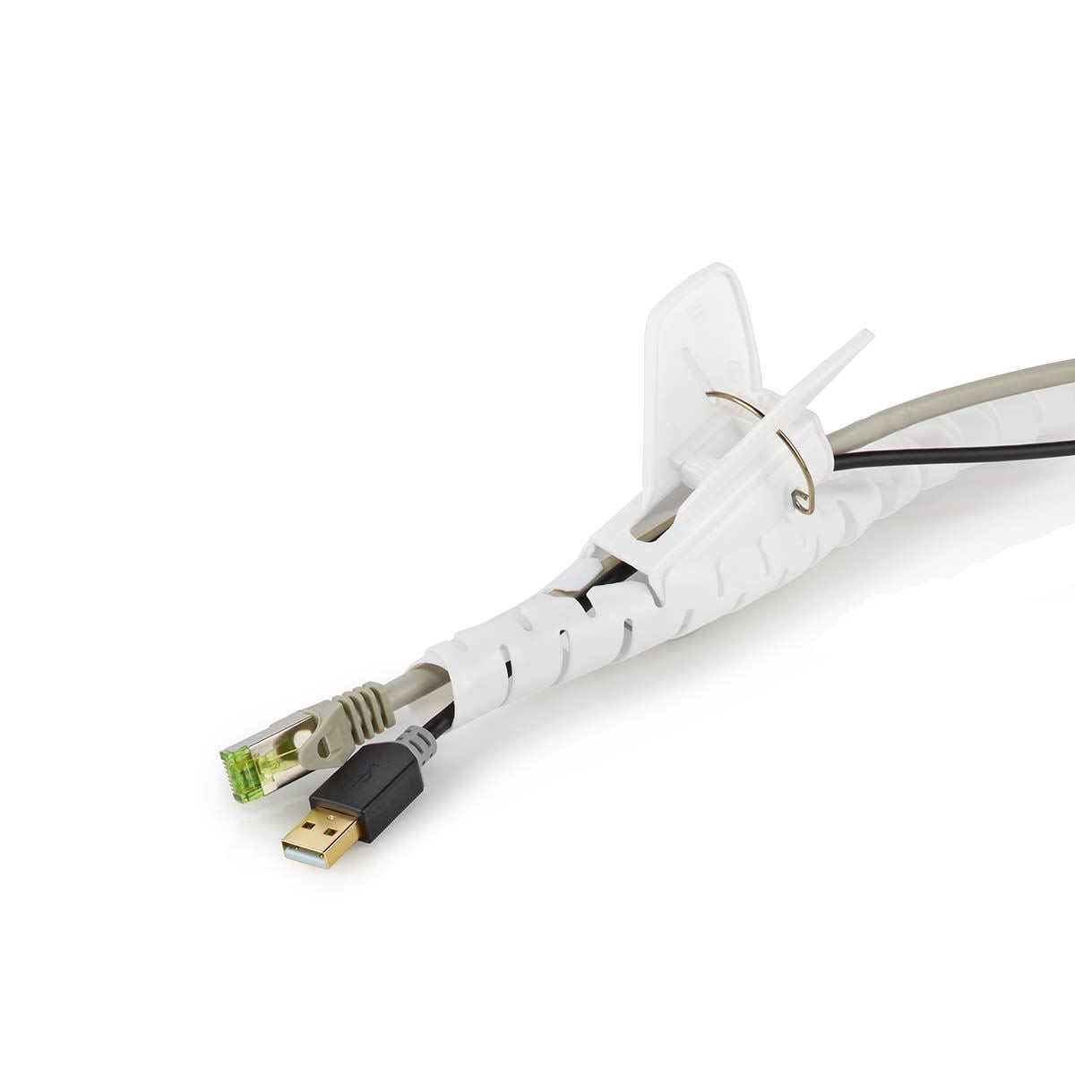Nedis Cable Management | Spiral Sleeve | 1 pcs | Maximum cable thickness: 28 mm | PE | White