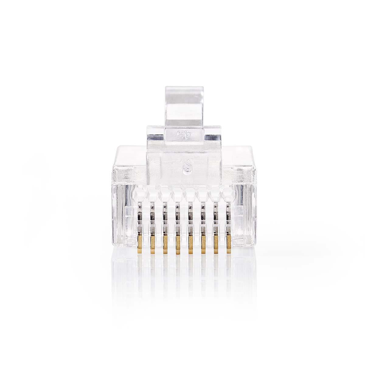 Nedis RJ45 Connector | RJ45 Pass Through | Solid UTP CAT5 | Straight | Gold Plated | 10 pcs | PVC | Transparent | Box