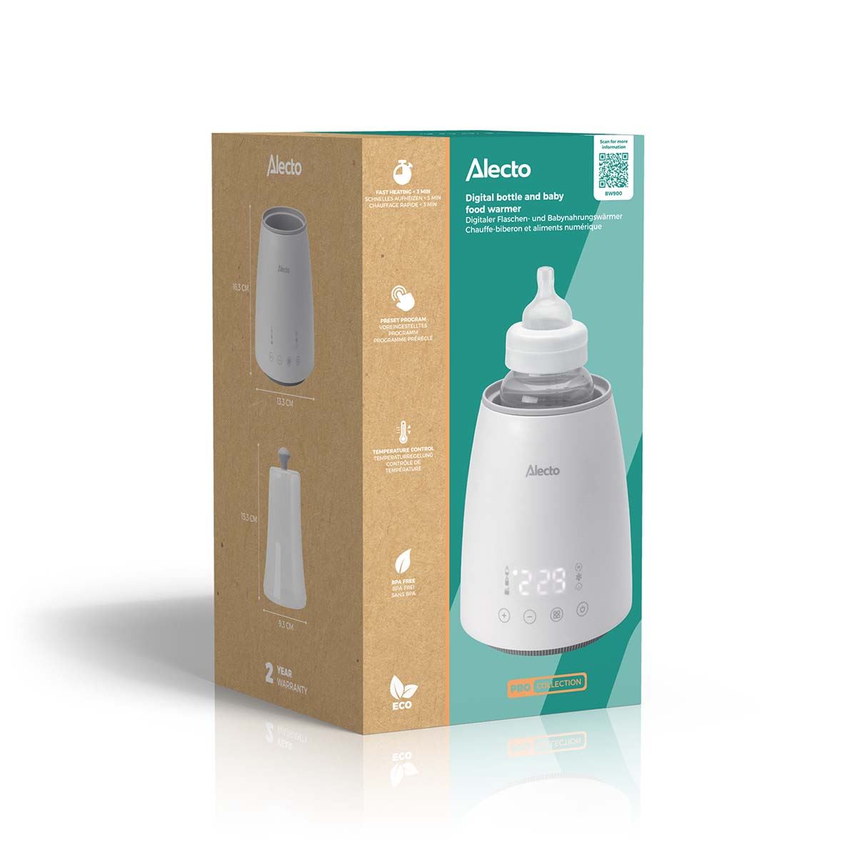 Alecto Fast Bottle / Food Warmer / Steriliser with Smart Temperature Control, Warms Evenly
