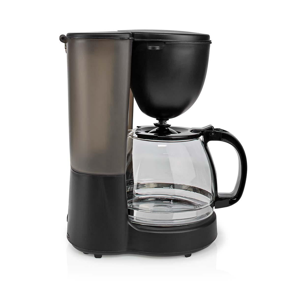 Nedis Coffee Maker 1.25L Easy to Use Keep Warm Function Nylon Reusable Filter - Black