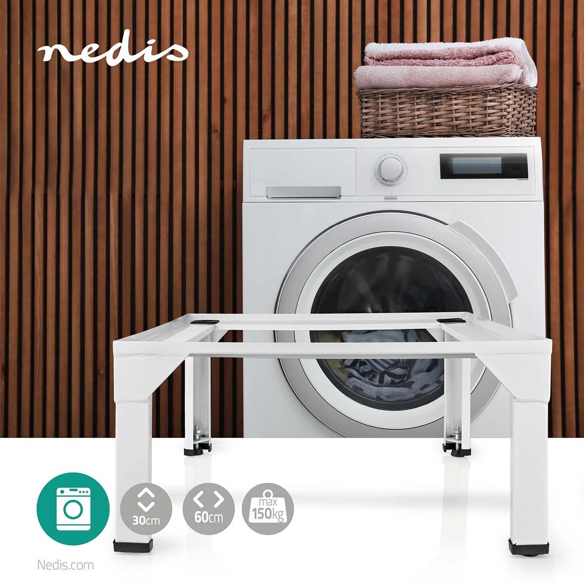 Nedis Riser Stand for Washing Machine & Dryer | 150 kg | White