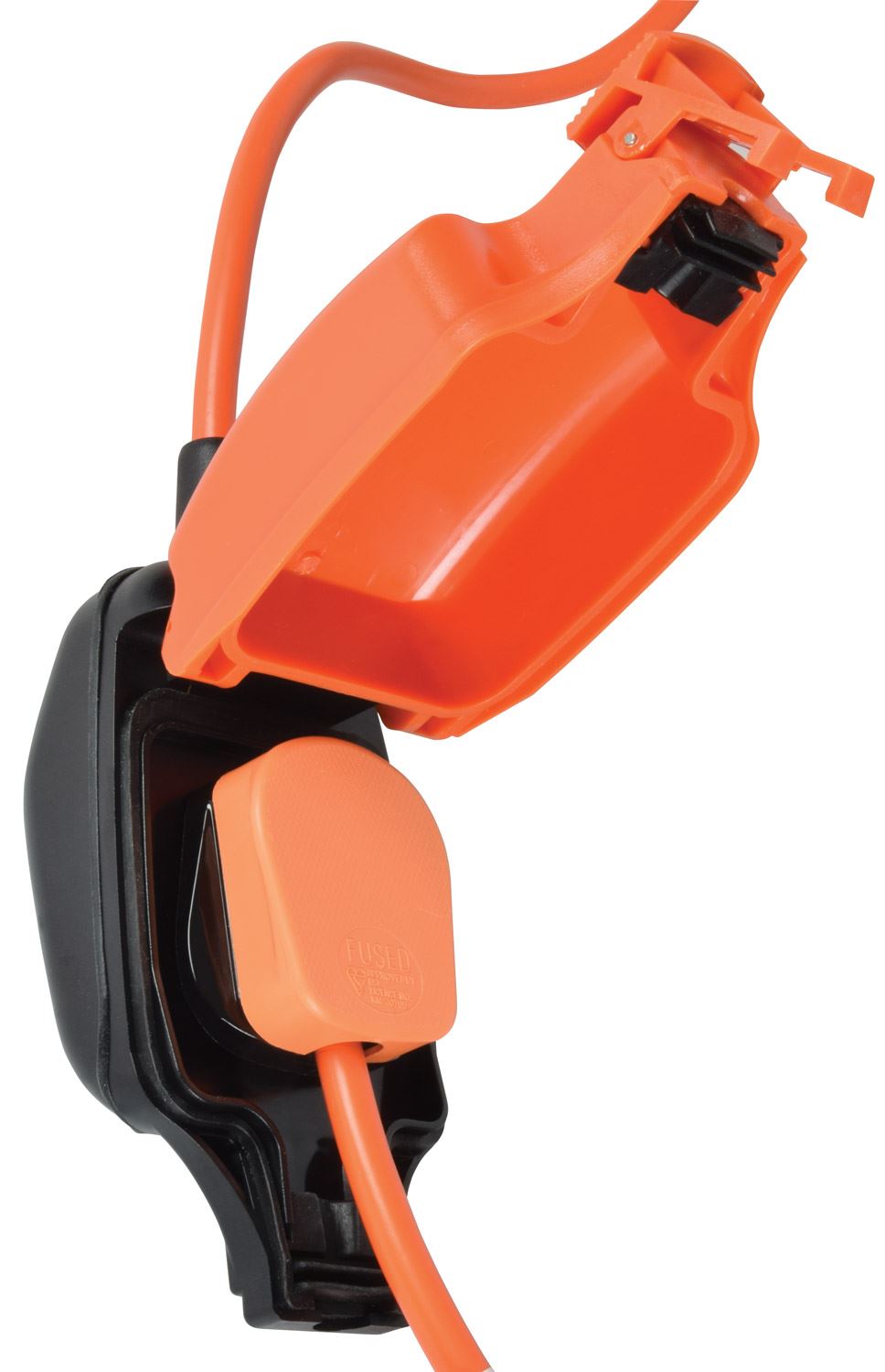 1 Gang 5m Outdoor Garden Mains IP54 Weatherproof Mains Extension Lead Cable Plug - Orange