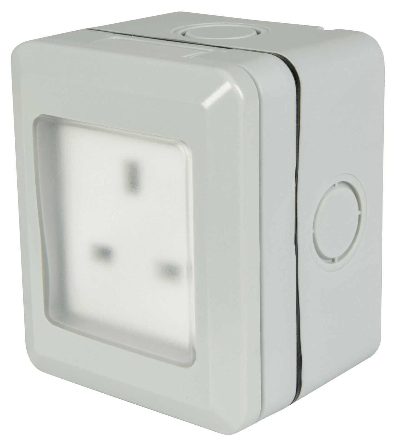 Single External Socket Mercury Weatherproof 1 Gang Outdoor IP55 External Socket Unswitched Ga