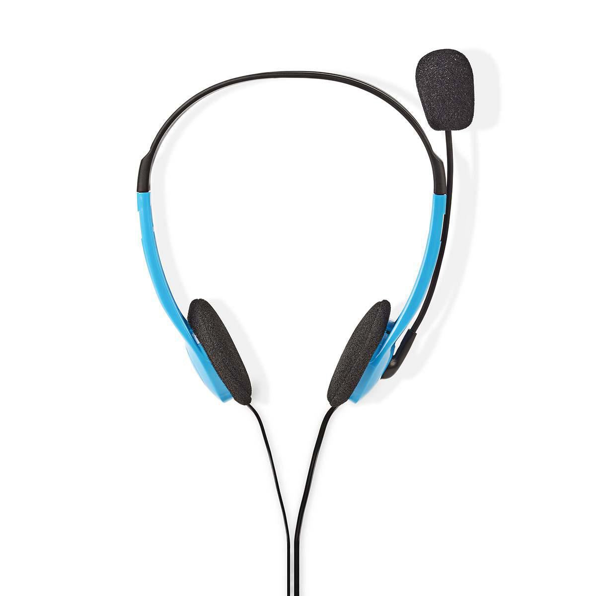 Nedis PC Headset | On-Ear | Stereo | 2x 3.5 mm | Fold-Away Microphone | Blue