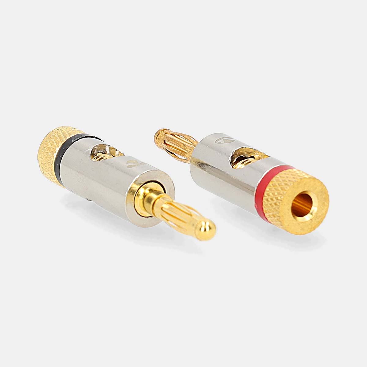 Nedis Banana Connector | Straight | Male | Gold Plated | Screw | Cable input diameter: 3.0 mm | Metal | Gold | 2 pcs | Cover Window Box