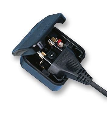 European 2 Pin EU Cable to UK Mains Plug Converter Adapter ECP Clamp-On 3A - Black