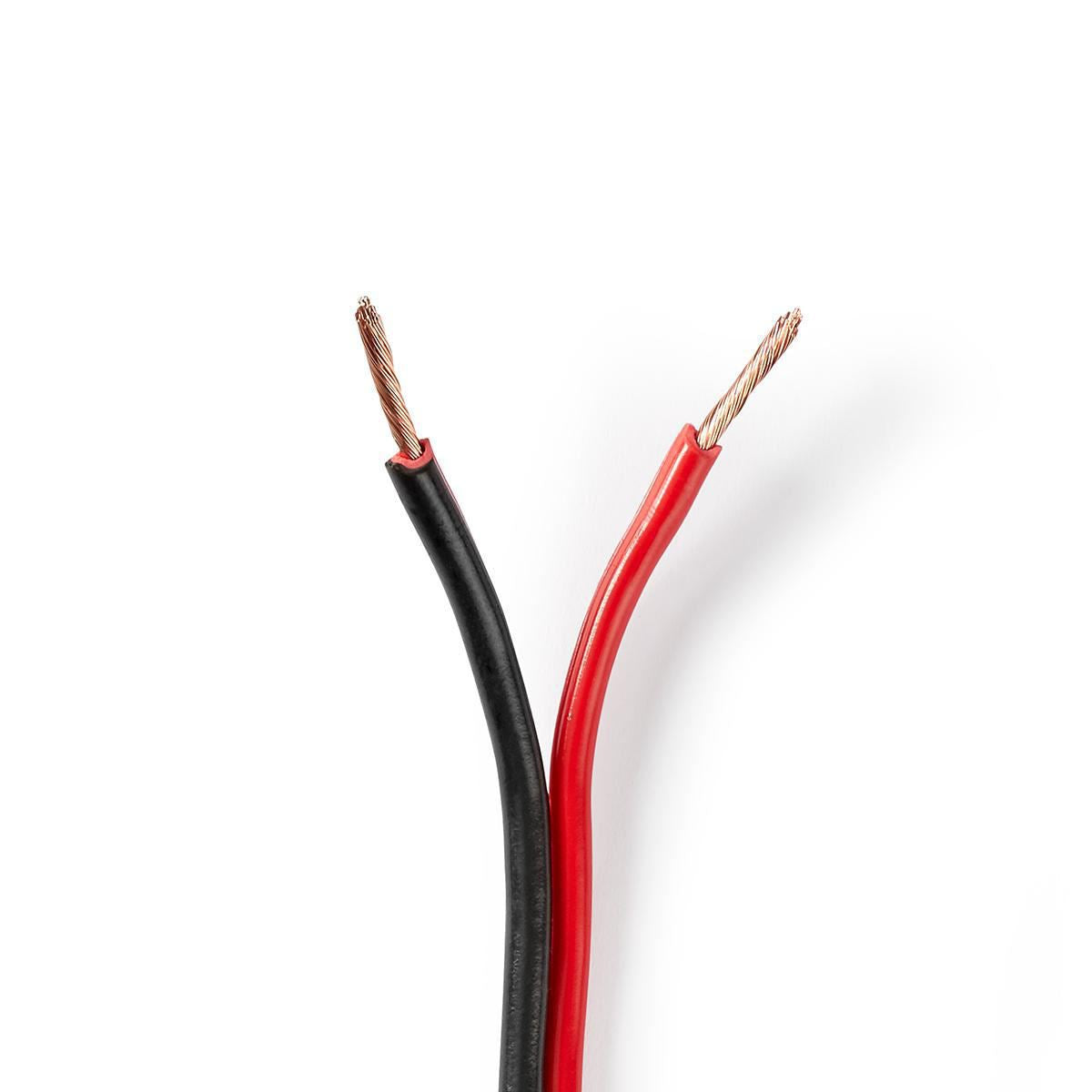 Nedis Speaker Cable | 2 x 1.50 mm² | CCA | 100.0 m | Round | PVC | Black / Red | Wrap