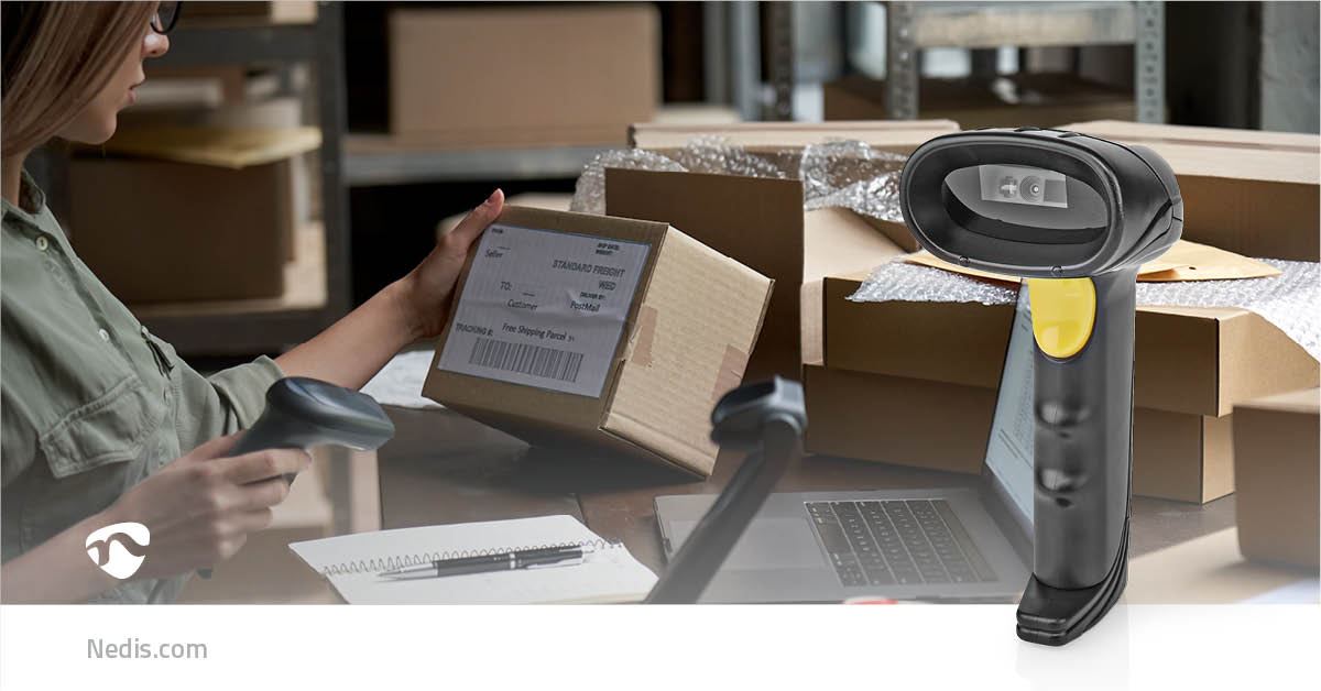 Nedis Barcode Scanner | CMOS | Wired | 1D Linear / 2D/QR | USB Powered | USB 2.0