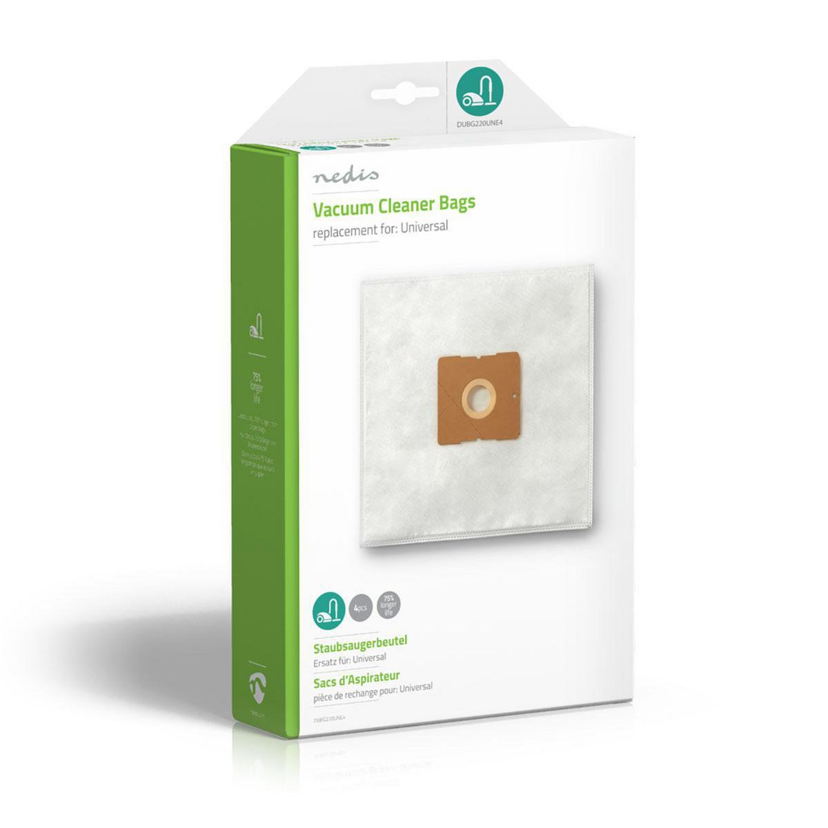 Nedis Vacuum Cleaner Bag | 4 pcs | Synthetic | Most sold for: Universal | White