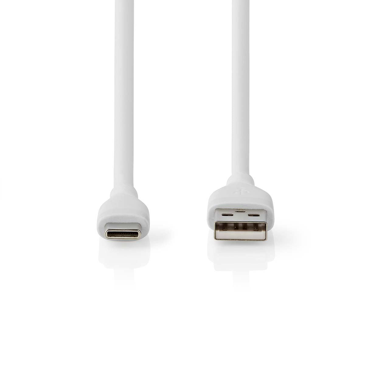 Nedis USB Cable | USB 2.0 | USB-A Male | USB-C™ Male | 15 W | 480 Mbps | Nickel Plated | 1.50 m | Round | Silicone | White | Box