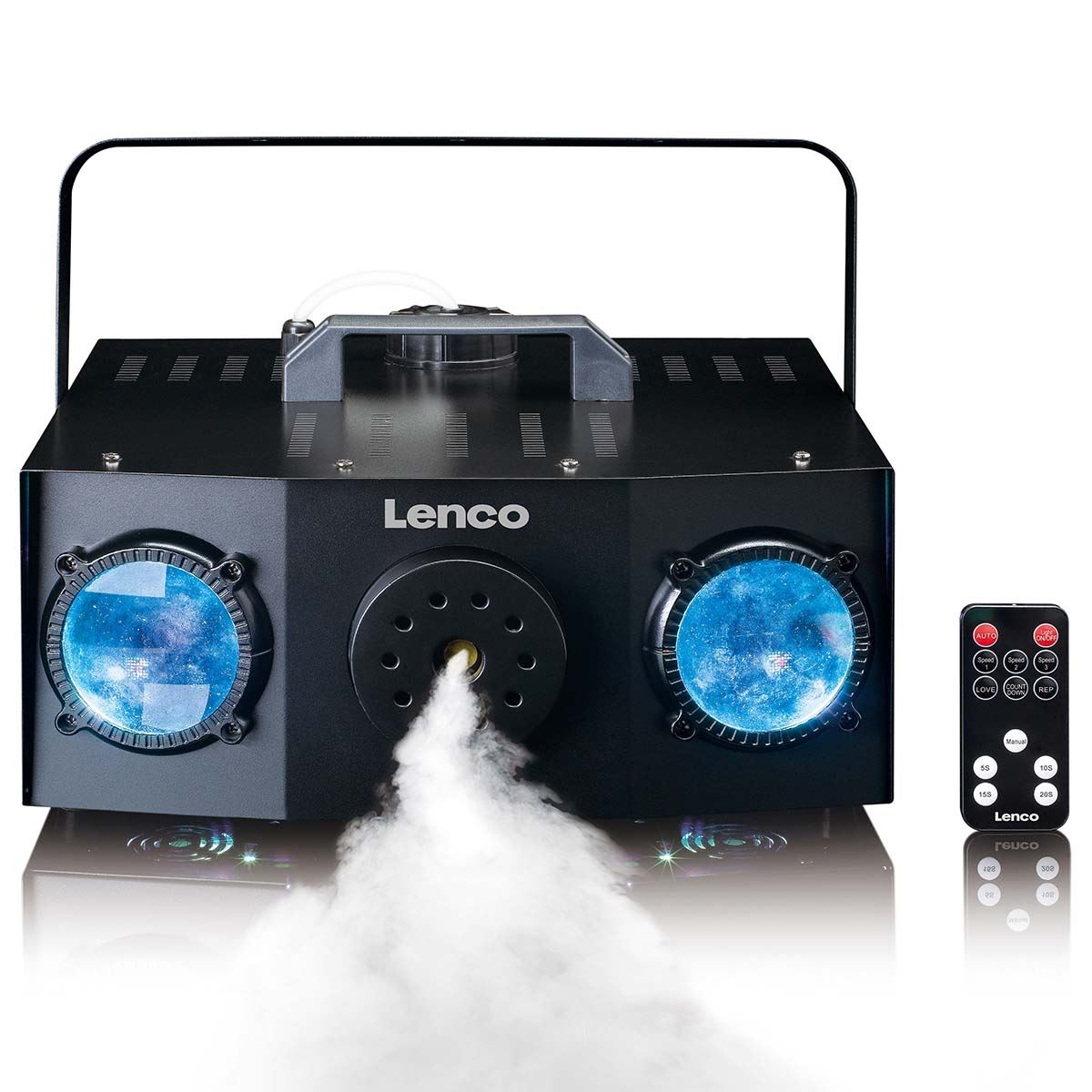 Lenco 2-in-1 Party Machine with Dual-matrix RGB Lighting and Fog Machine