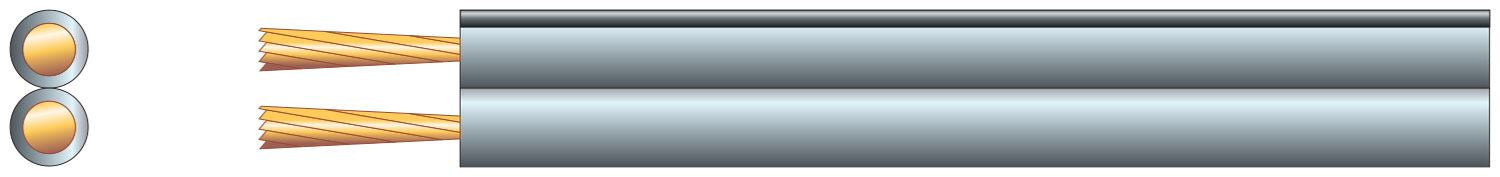 Mercury 100m Grey Standard Figure 8 Speaker Cable  2 x (7x 0.18mm)