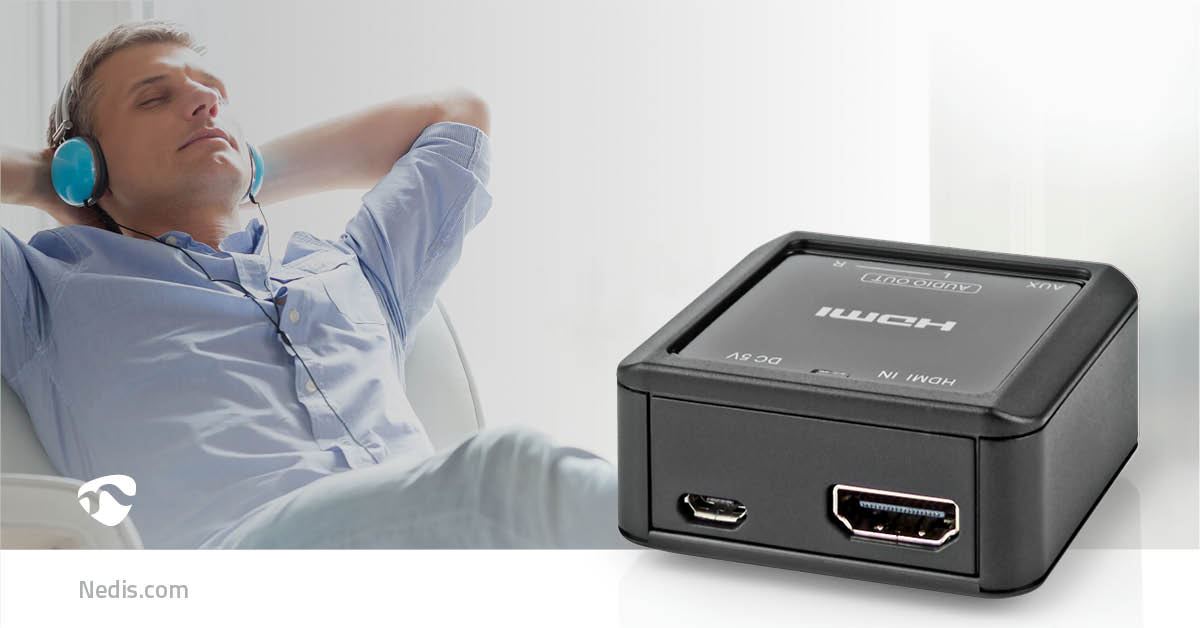 Nedis Digital Audio Converter | 1-way | Connection input: HDMI™ Input to Connection output: 2x (2x RCA Female) / 3.5 mm | Automatic | Anthracite