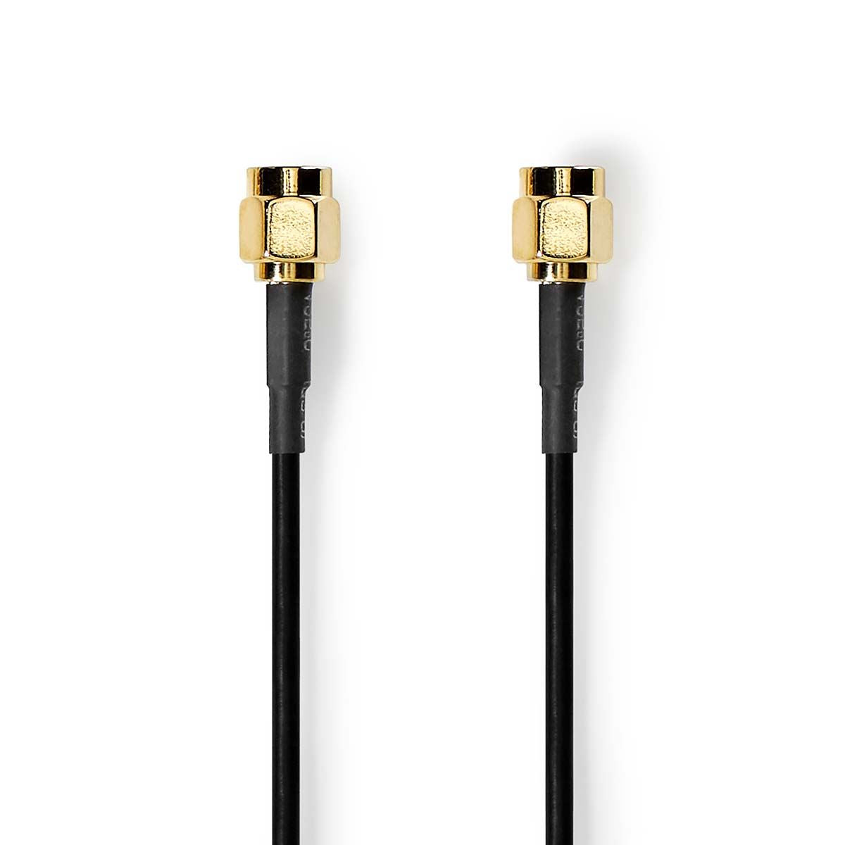 Nedis SMA Cable | SMA Male | SMA Male | Gold Plated | 50 Ohm | Single Shielded | 1.00 m | Round | PVC | Black | Envelope