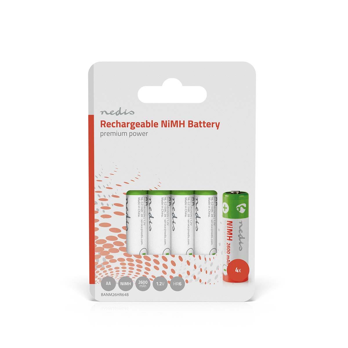 Nedis AA Rechargeable NiMH Battery | 1.2 V DC | 2600 mAh | 4-Pack
