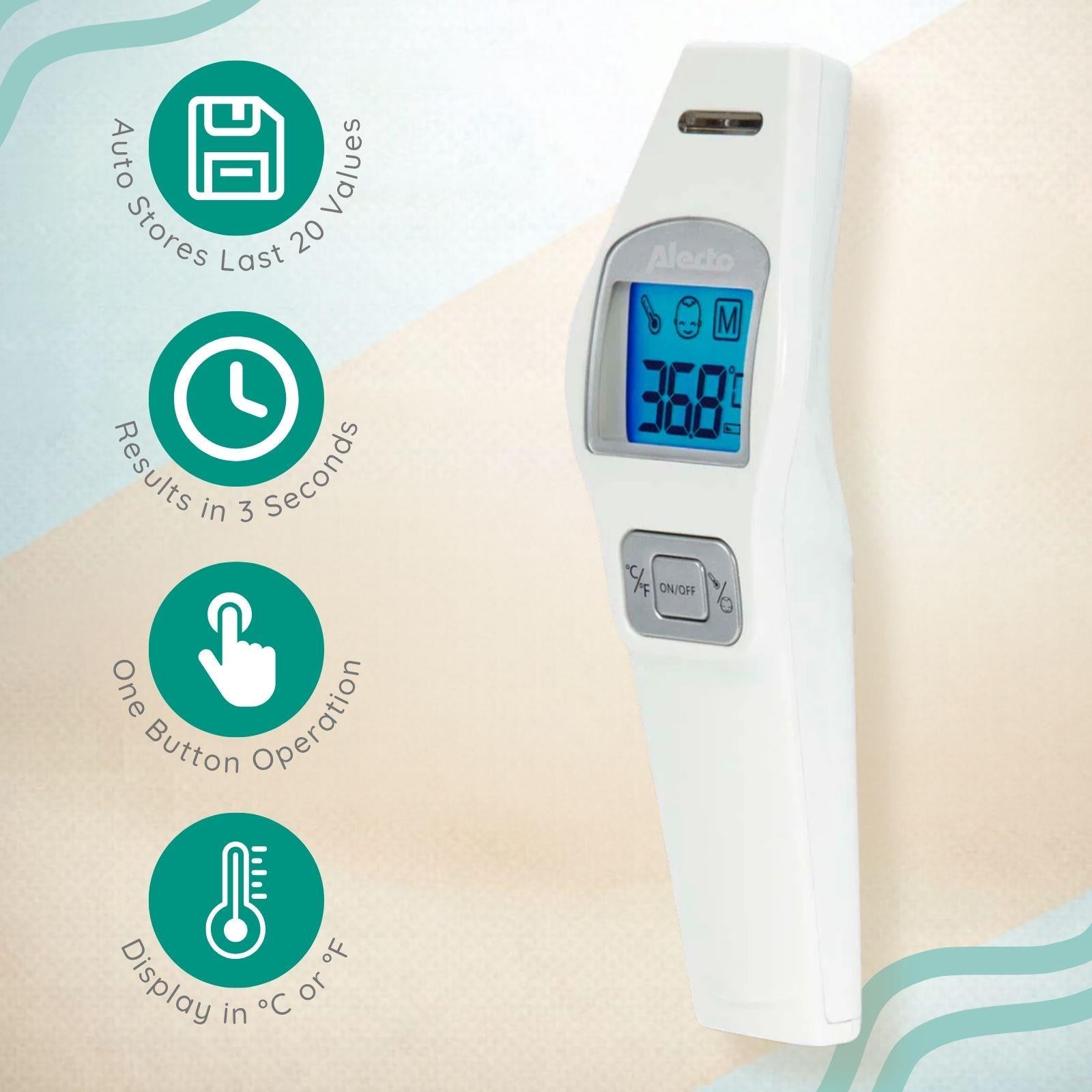 Alecto Forehead Medical Thermometer Infrared - White