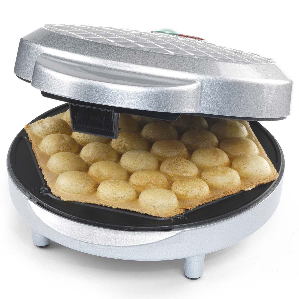 Trebs Waffle Maker Iron, Single Bubble Shape Waffle Machine with Non Stick Plates & Adjustable Temperature Control, 1000W - White