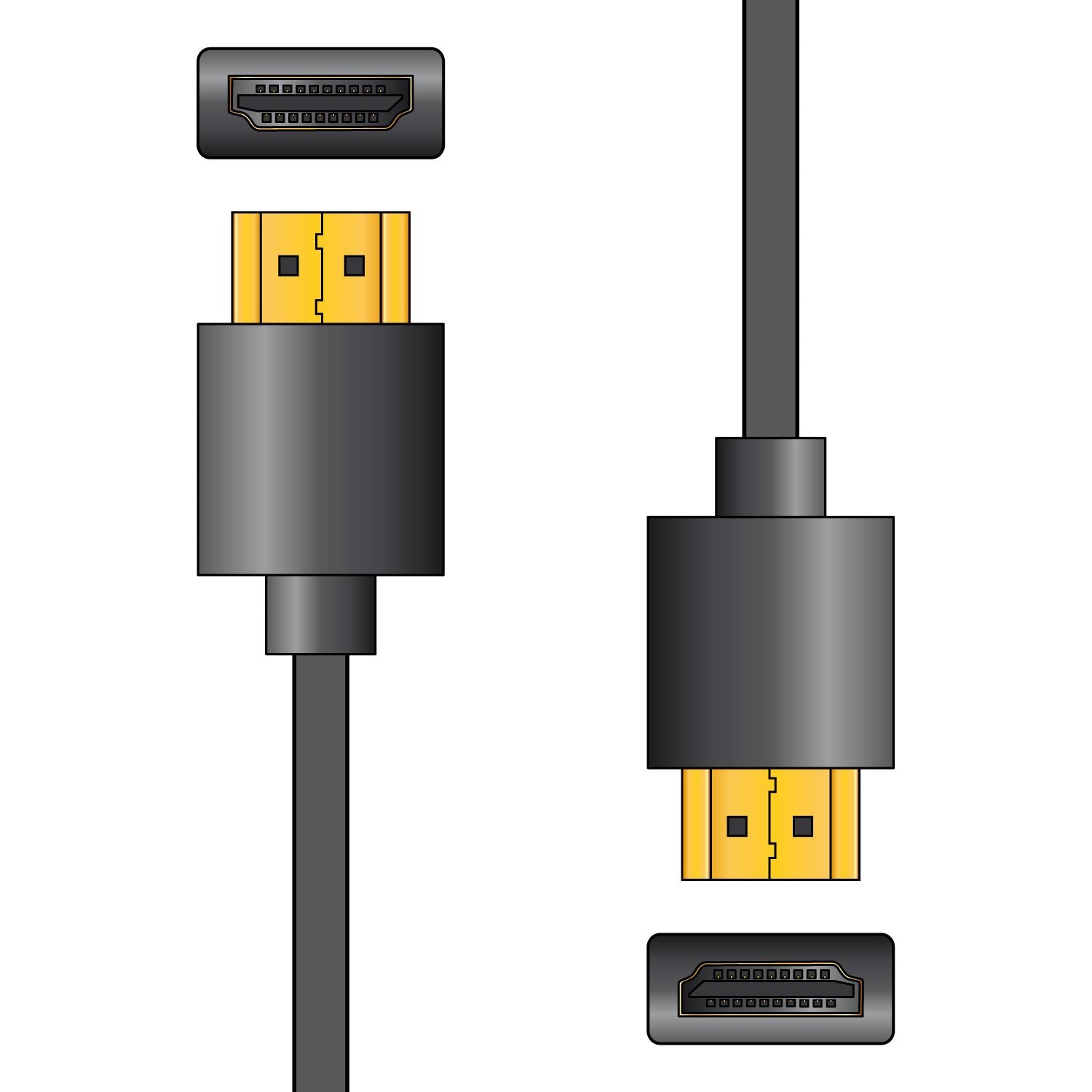 Av:link 50cm Super Slim Thin V2.0 HDMI Cable HD Flexible 3.6mm Lead 4K x 2K @ 60HZ ARC