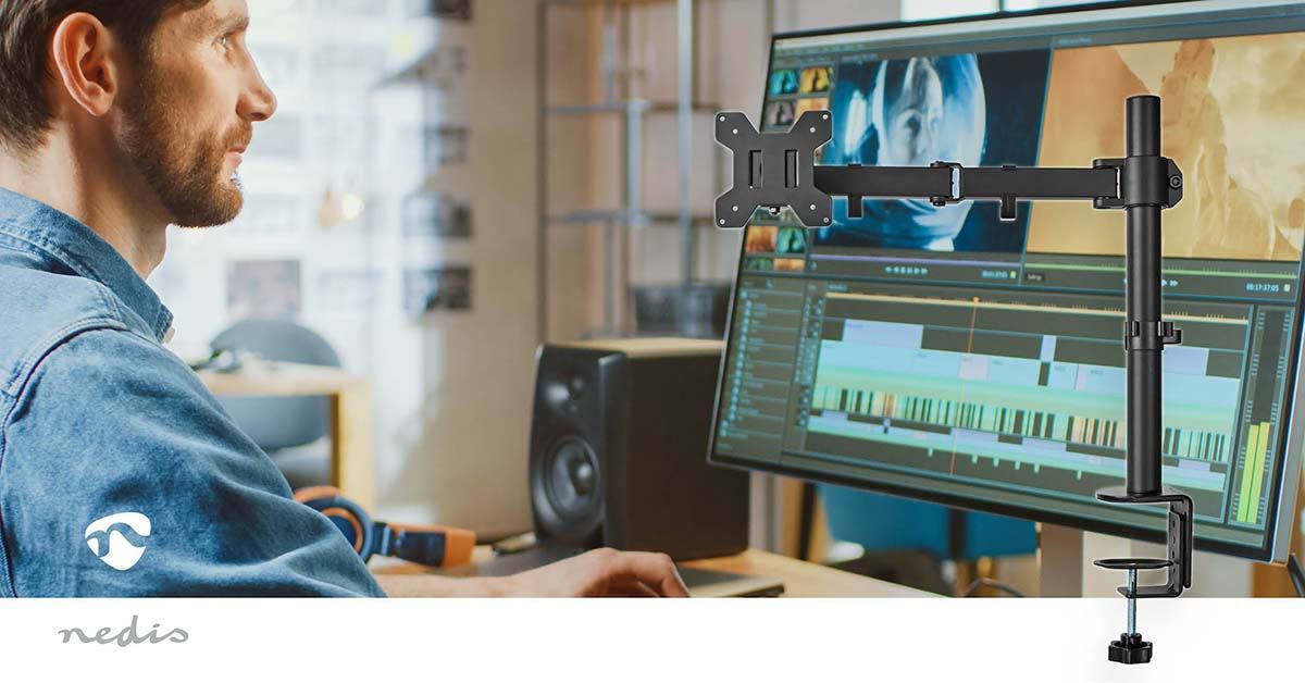 Nedis Desk Monitor Mount | 1 Screen | 15 - 32 " | 75x75 / 100x100 | Full Motion