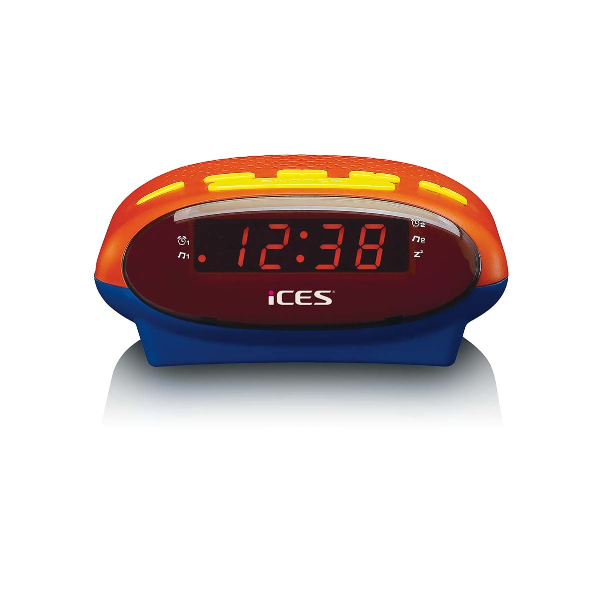 ICES Digital Desk Kids Alarm Clock Radio LED | FM | Buzzer, Dual Alarm & Snooze function - Orange