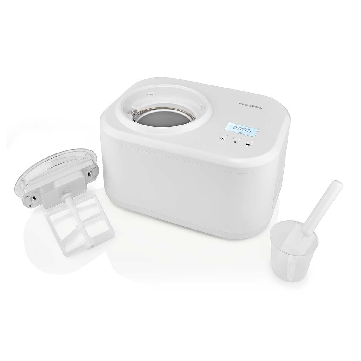 Nedis Fully Automated Digital Ice Cream Maker Machine 60 Minute No Pre Freezing 1L