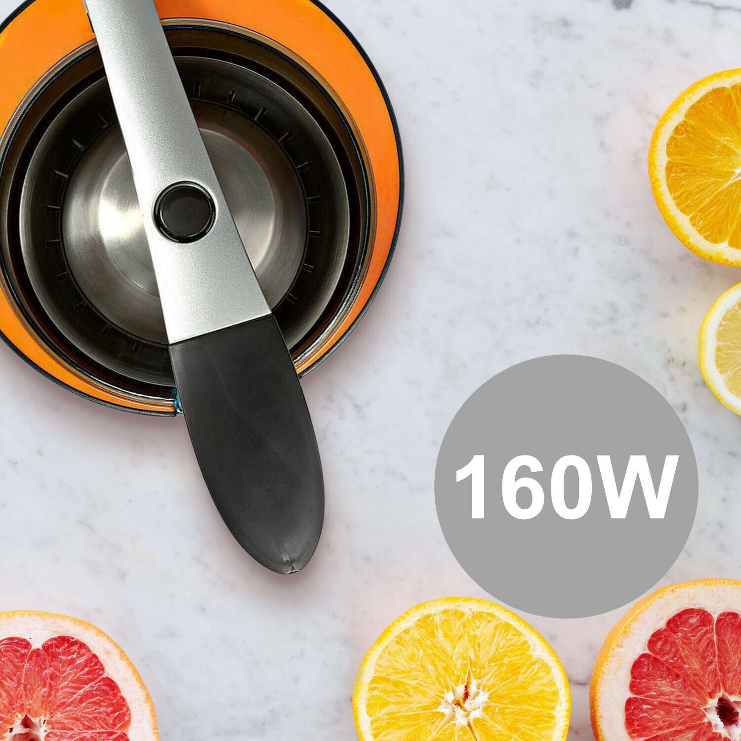 Nedis Citrus Juicer Press, 160W Powerful Juice Squeezer, with Stainless Steel Spout and Anti-Drip Function - Black