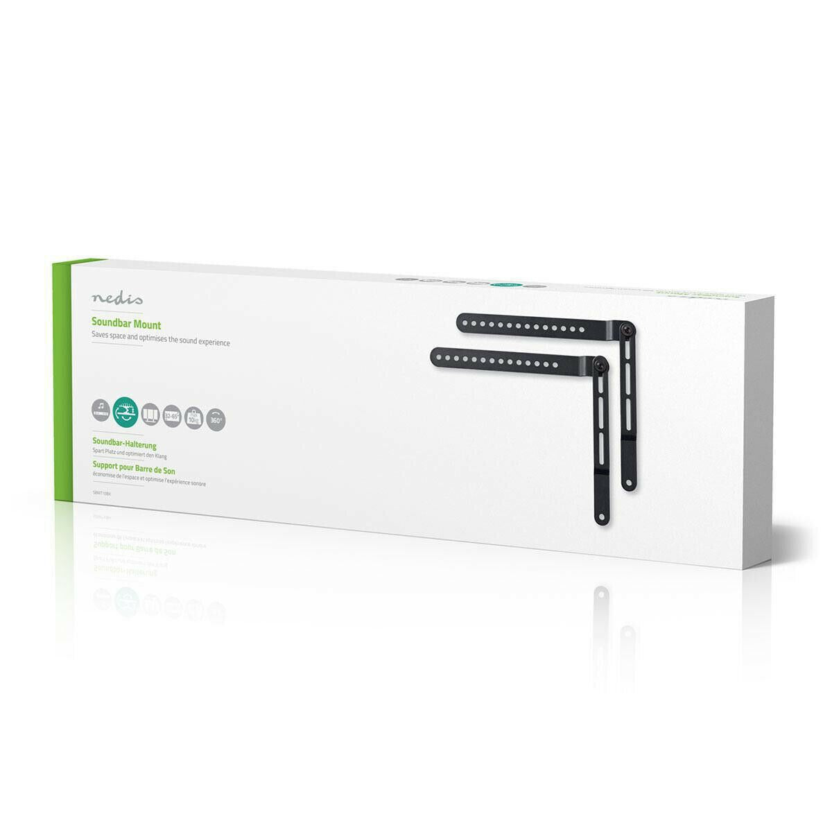 Nedis Soundbar Mount | Compatible with: Universal | Attached to the TV | 10 kg | Rotatable | Steel | Black