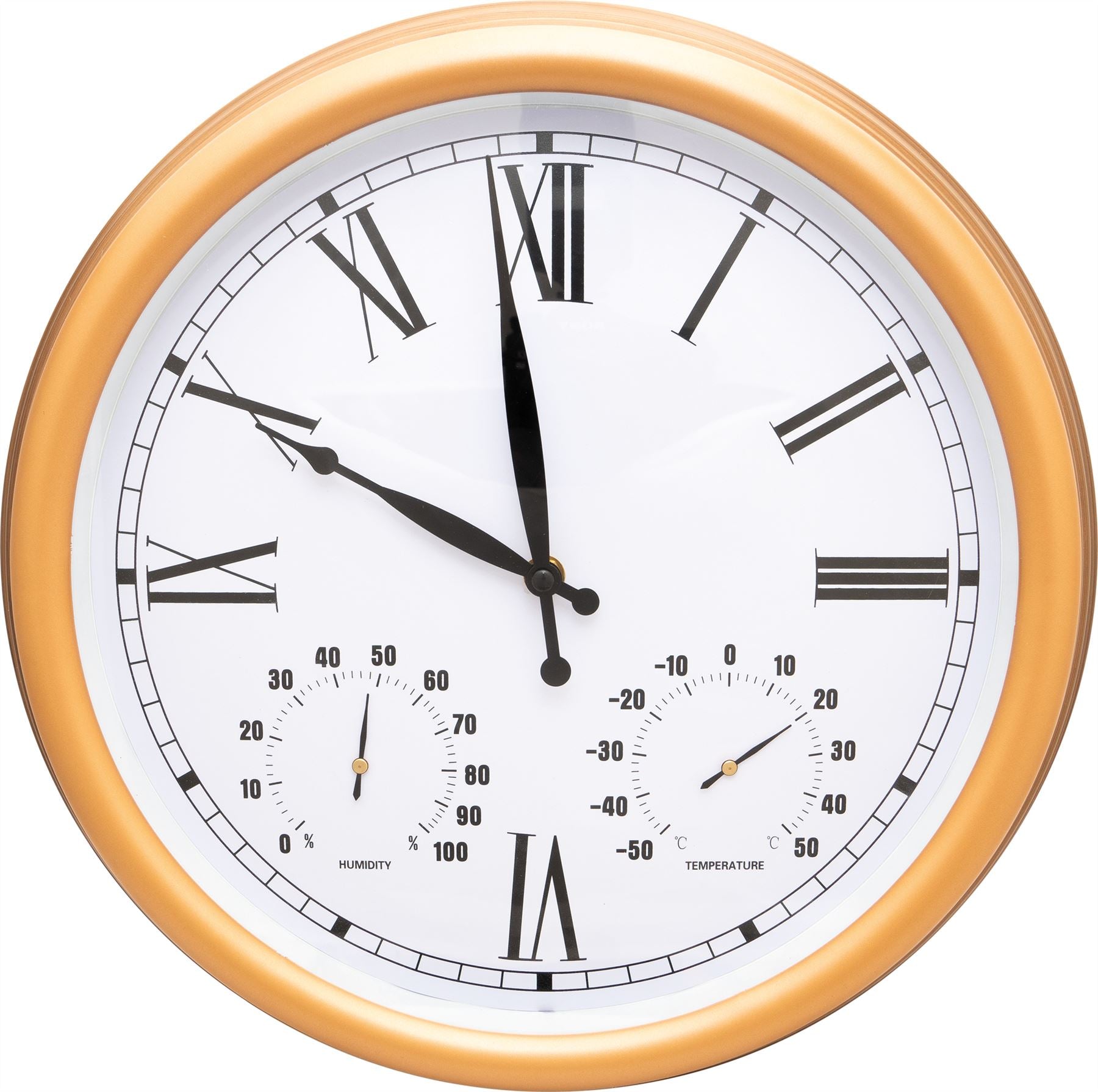 Vintage Style 15" Outdoor and Indoor Garden Wall Clock with Thermometer and Humidity Hygrometer - Copper