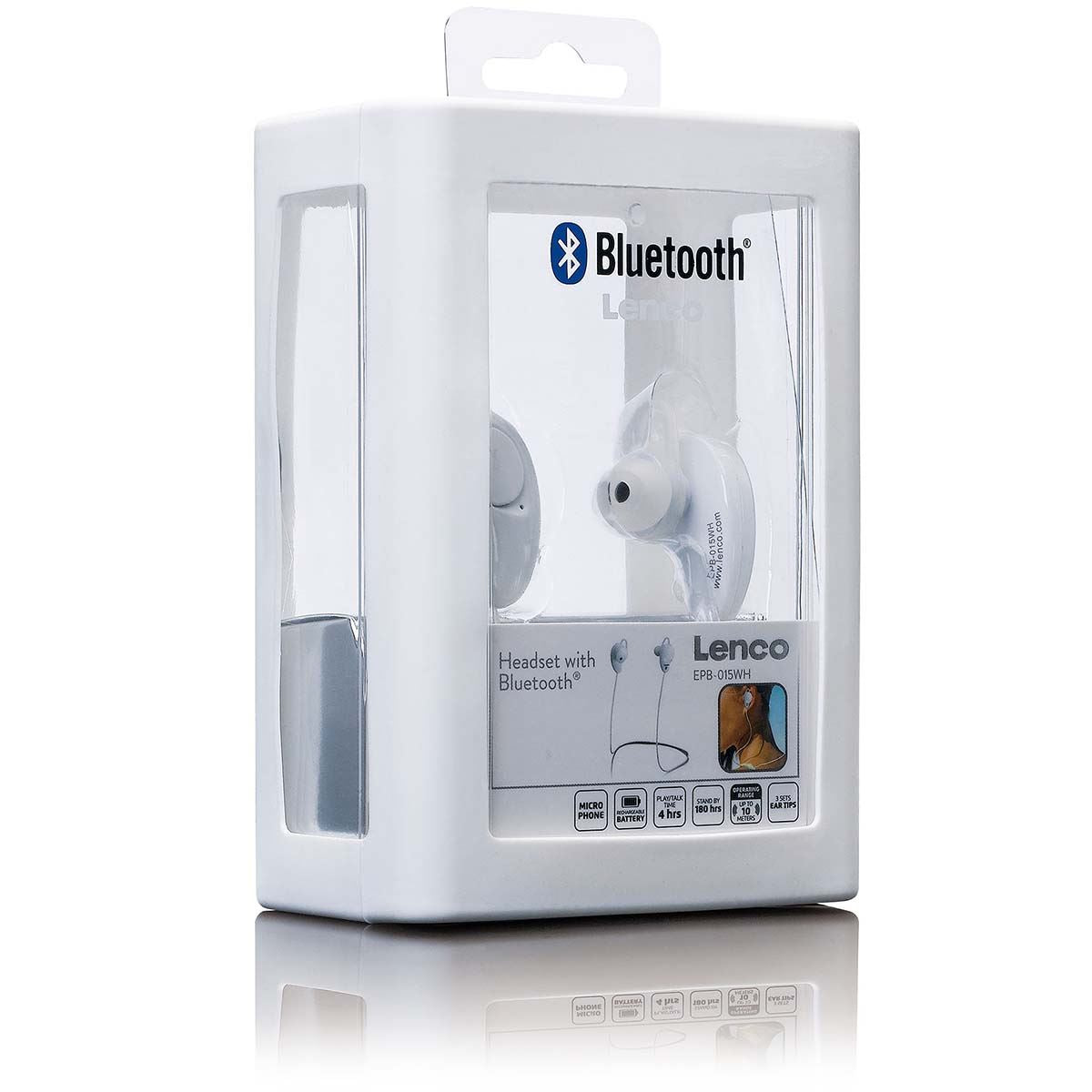 Lenco Sports Bluetooth® | Rechargable In-Ear Earphones | White