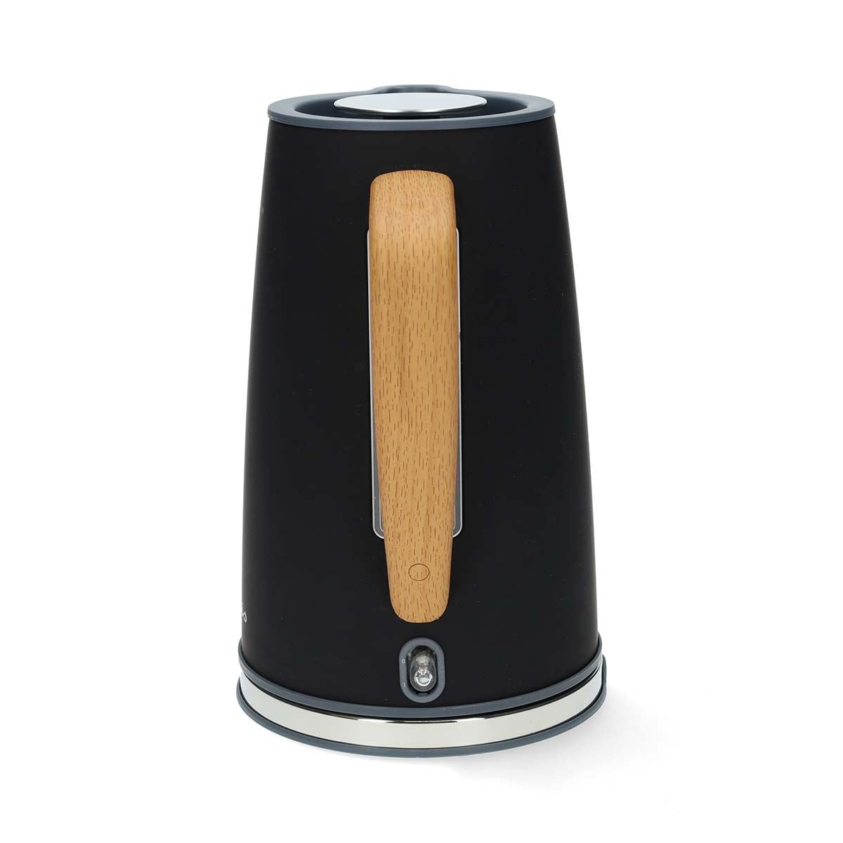 Nedis 1.7L Soft Touch Jug Kettle with Wood Effect Handle, Overheat Protection, Removeable Filter, 2.2KW - Matte Black