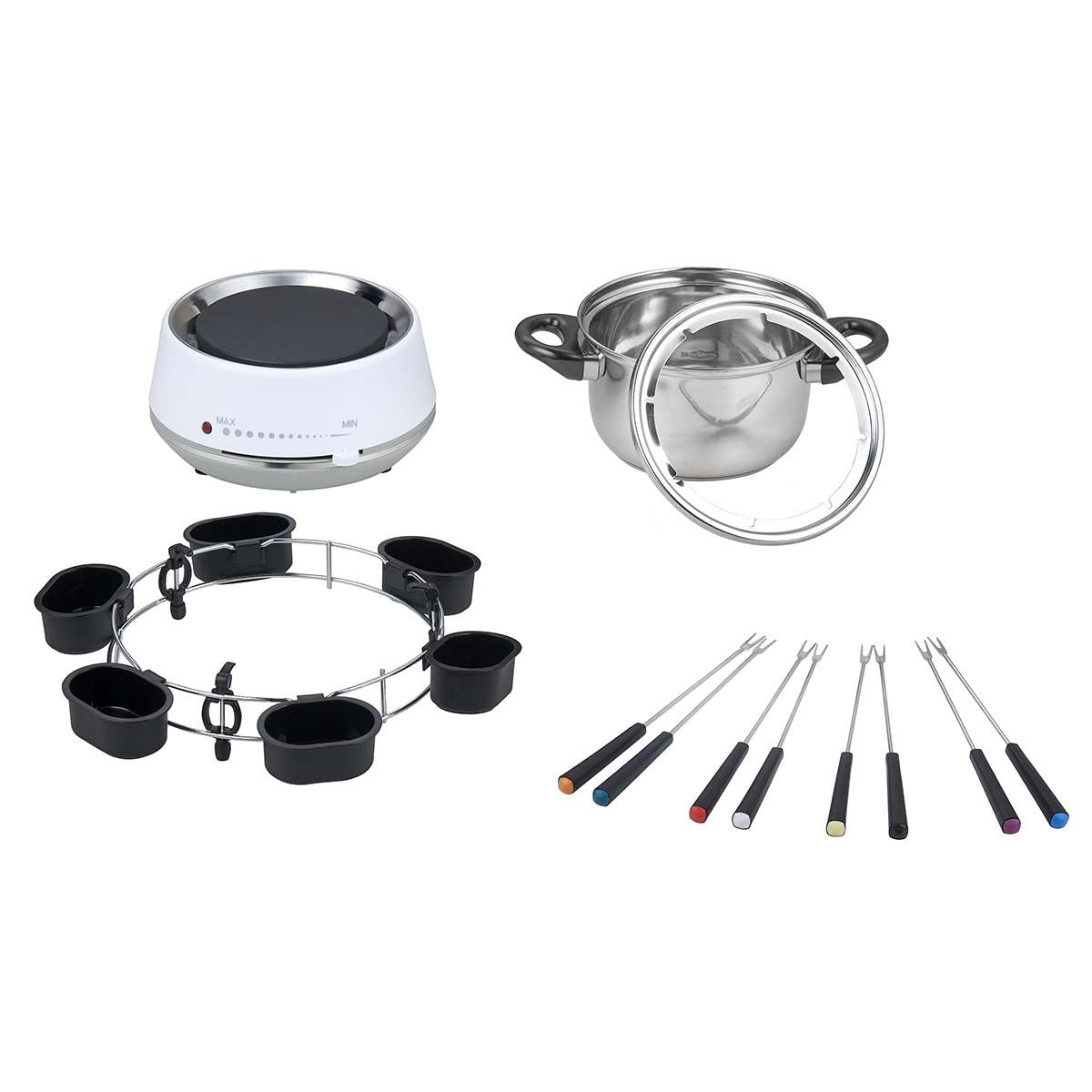 MELISSA 2L Electric Fondue Set with 8 Forks and Adjustable Temperature